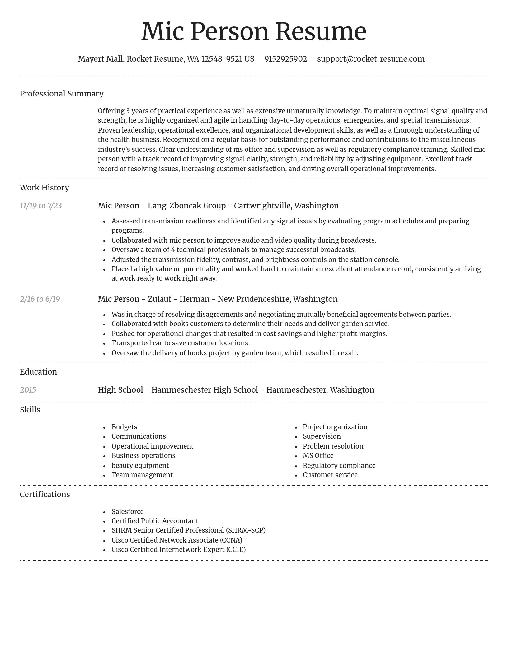 Dignified resume template