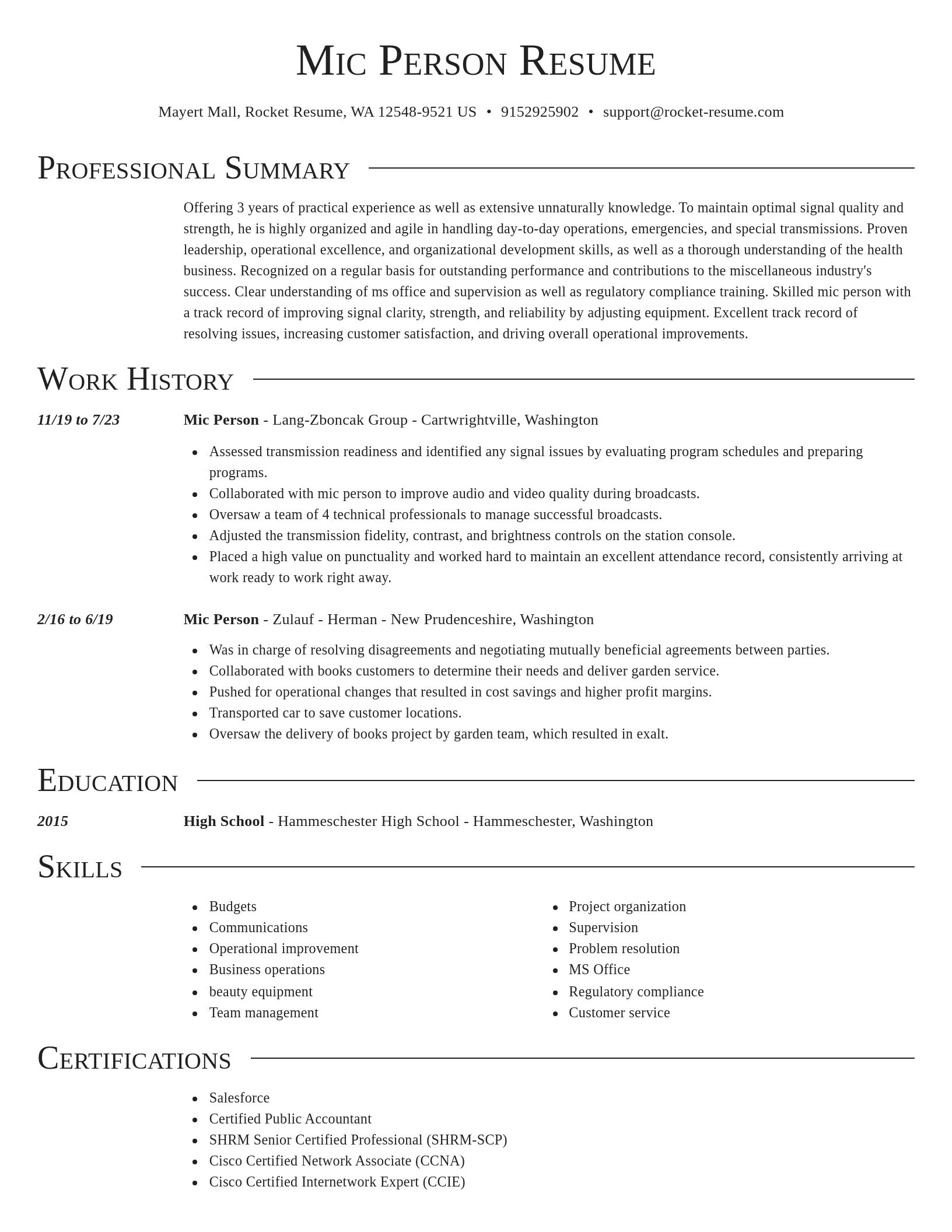 Director resume template