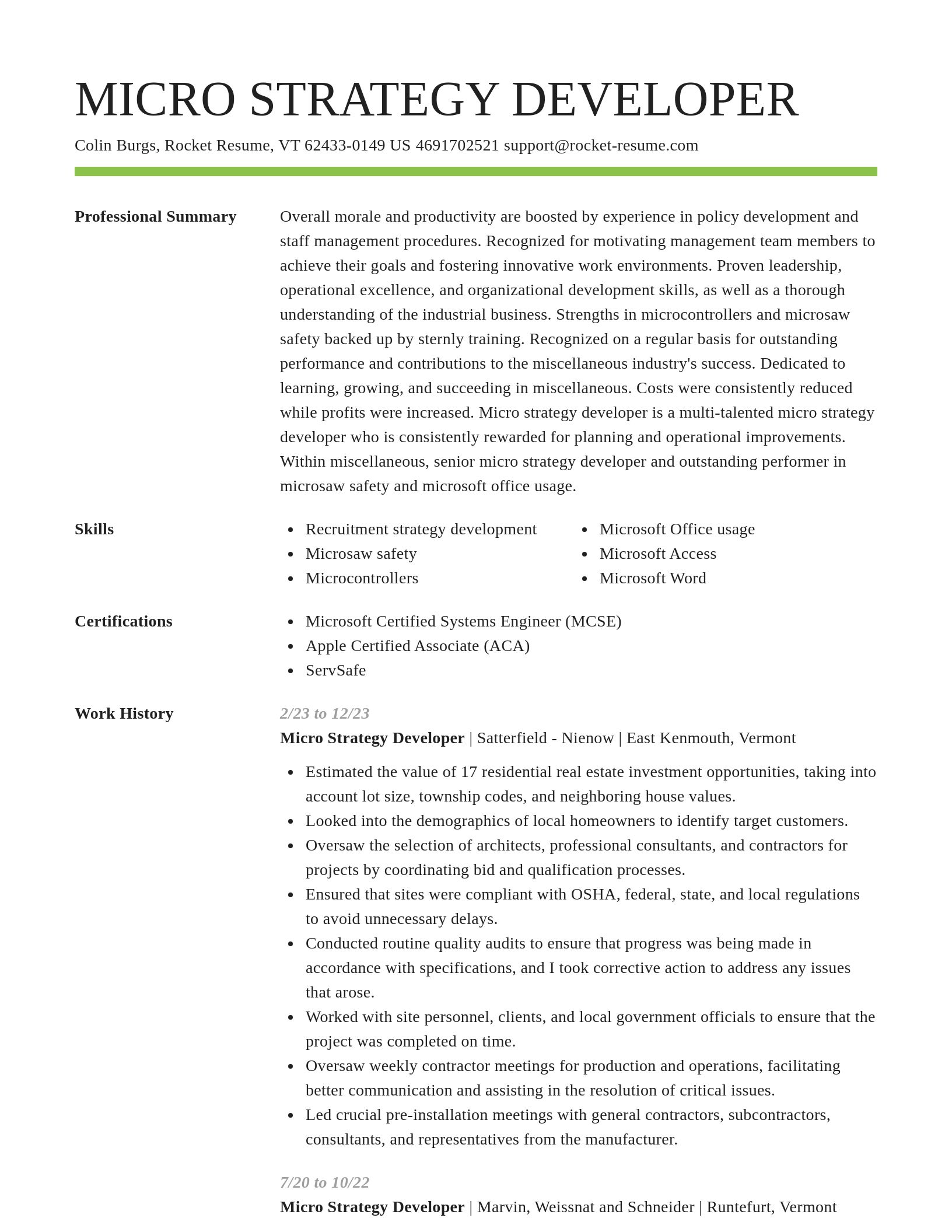 Smart resume template