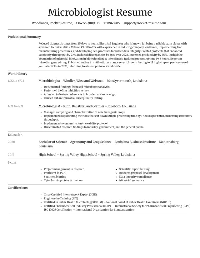 Dignified resume template