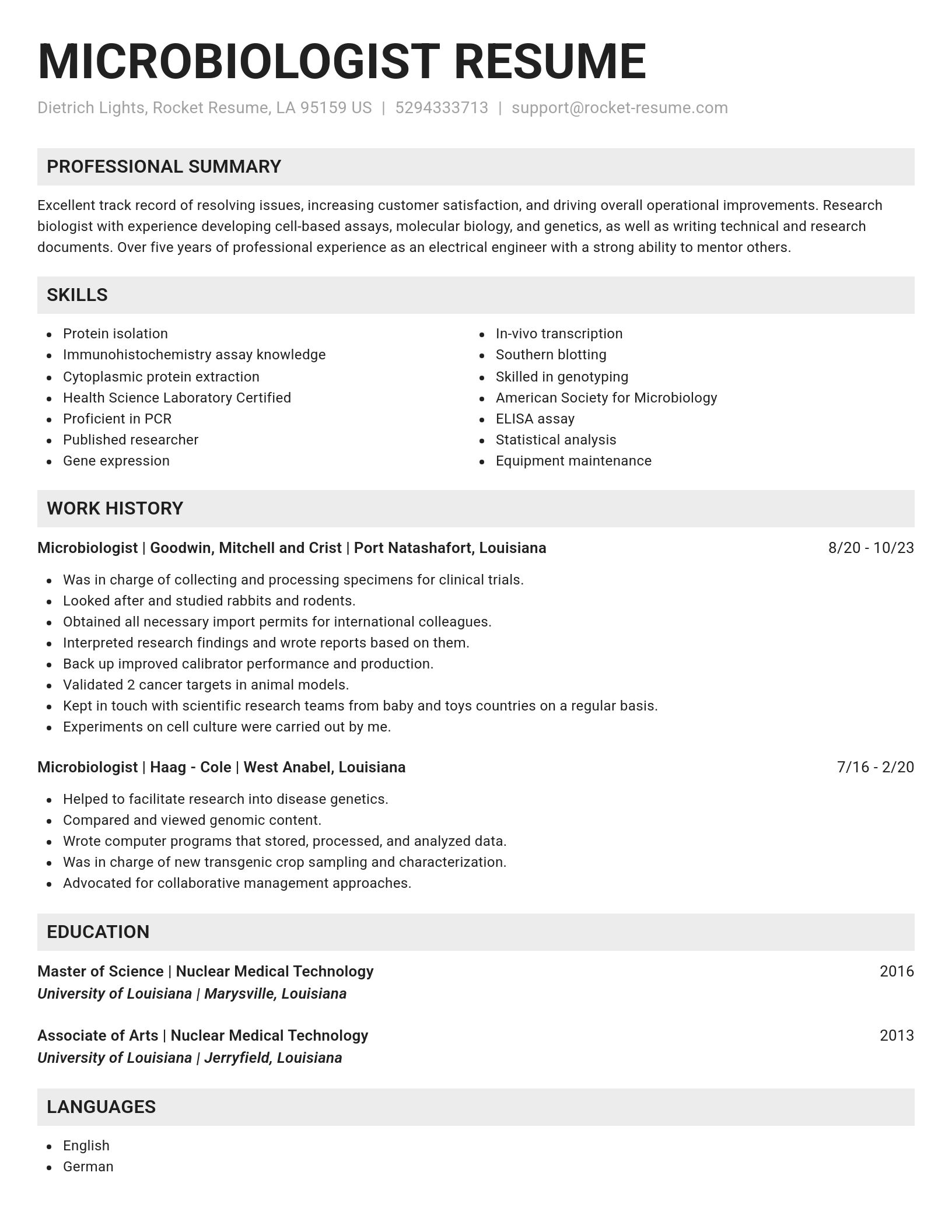 Genius resume template
