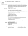 Microbiologist resume template