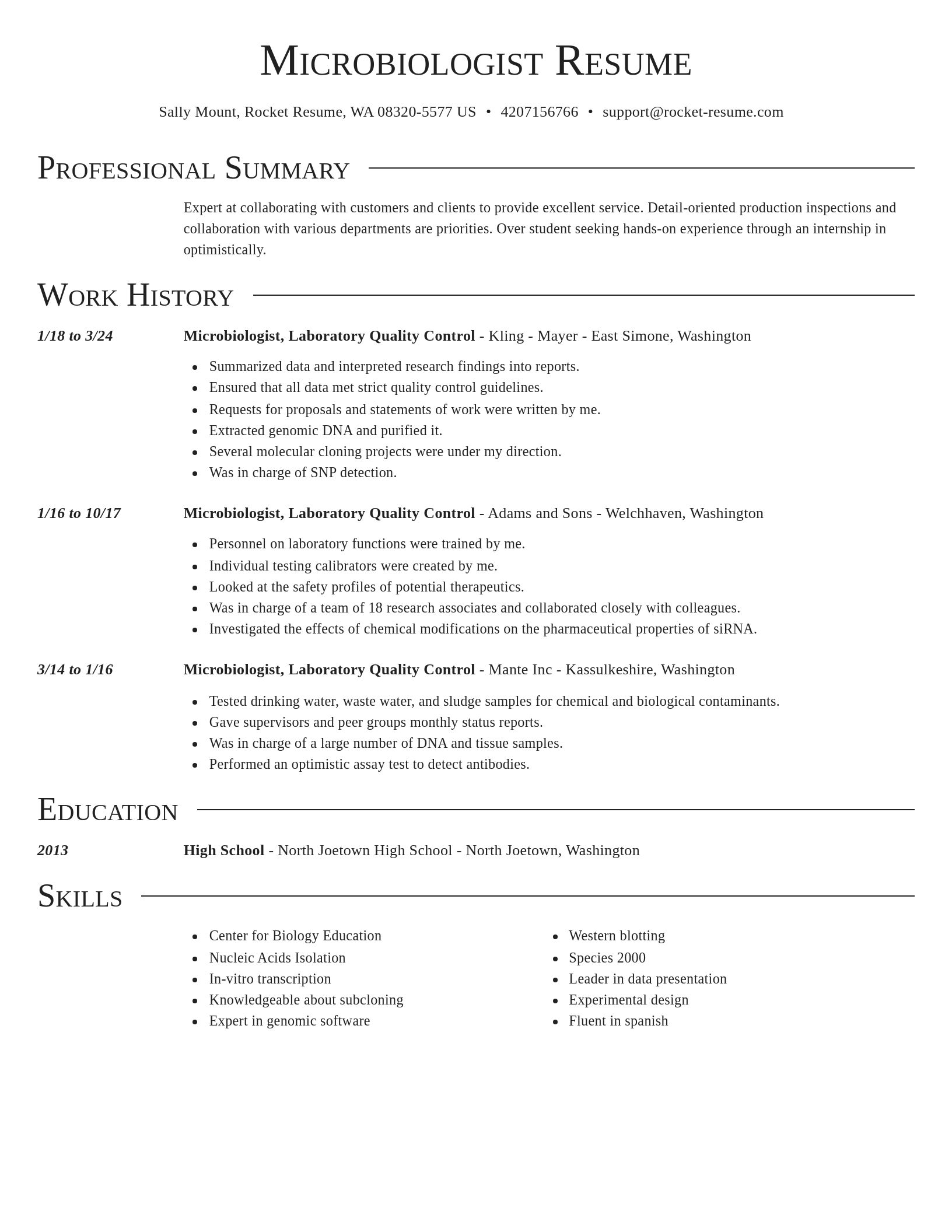 Director resume template