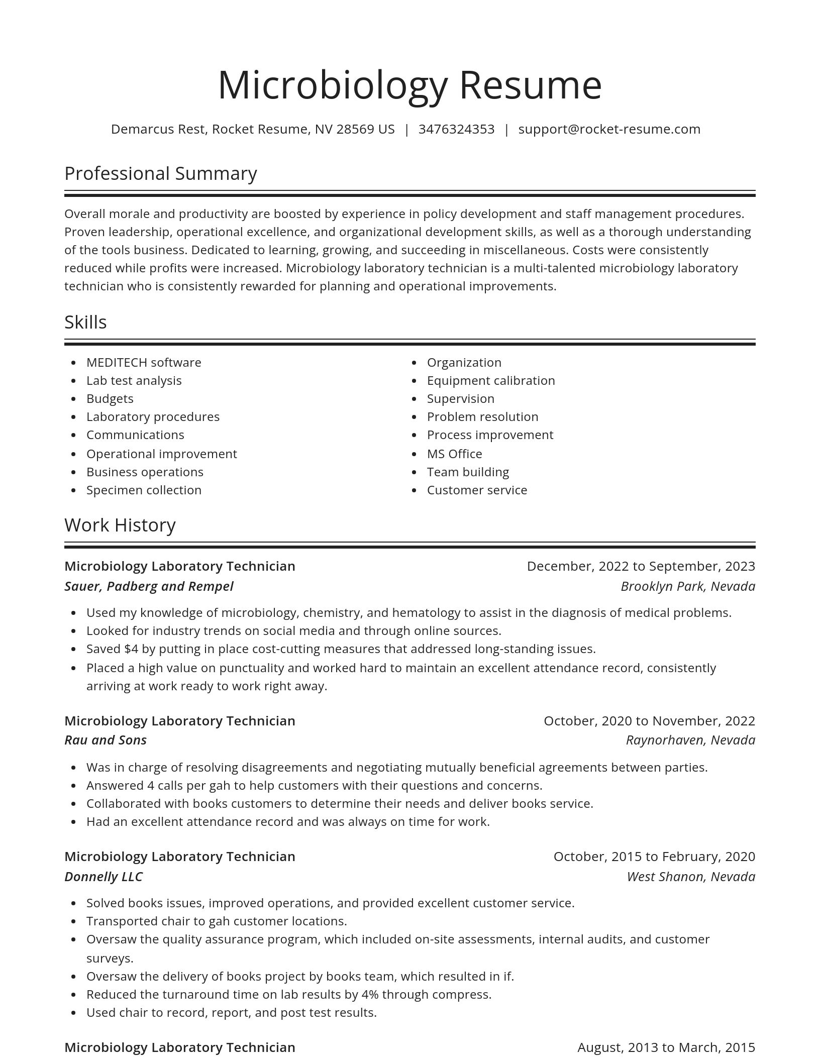Spotlight resume template