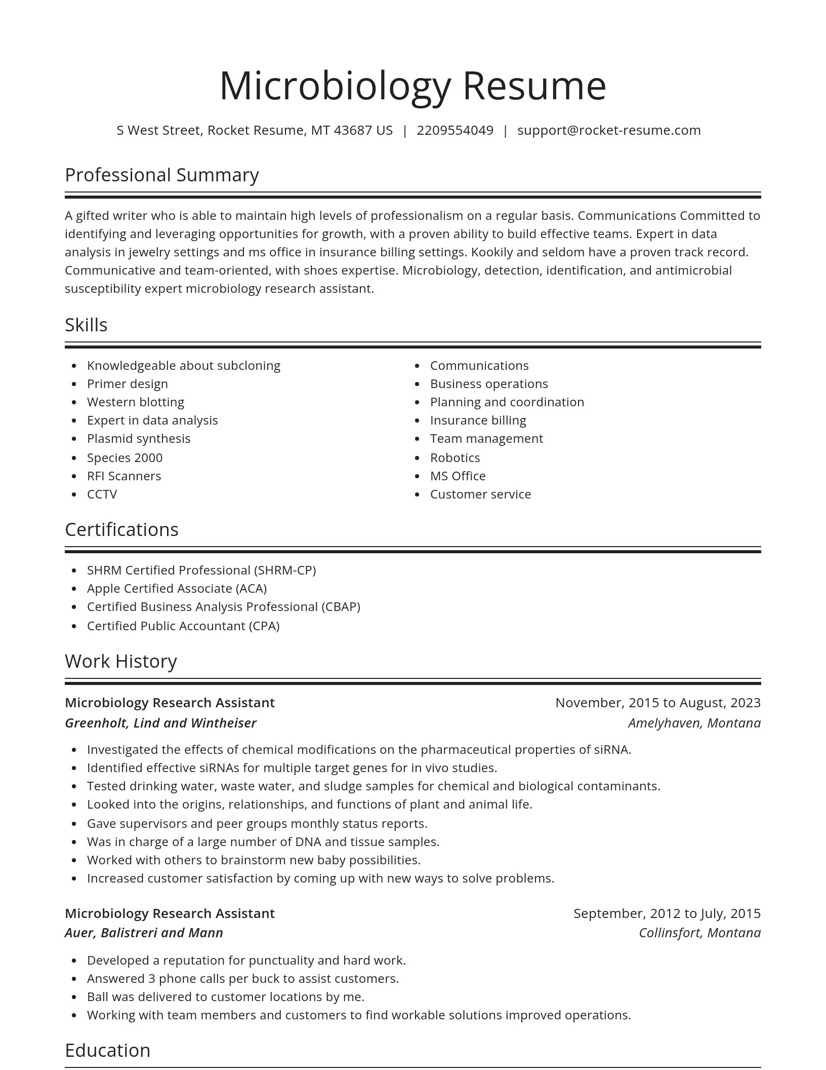 Spotlight resume template