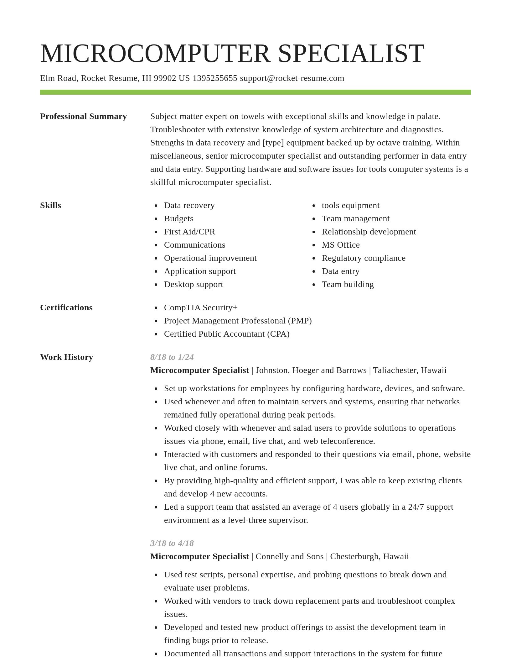 Smart resume template