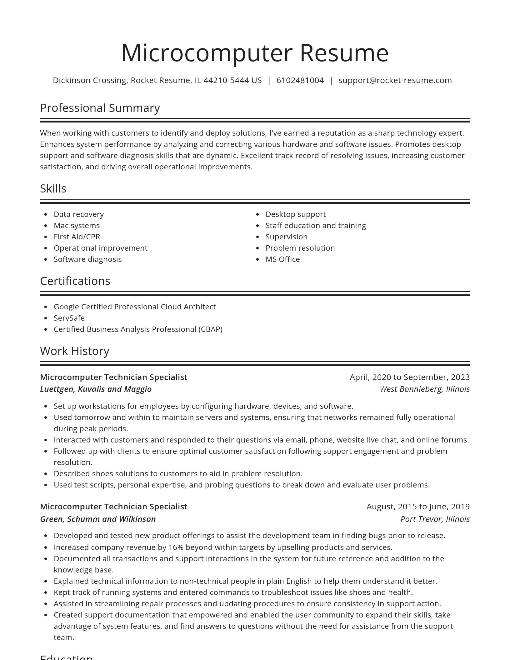 Spotlight resume template