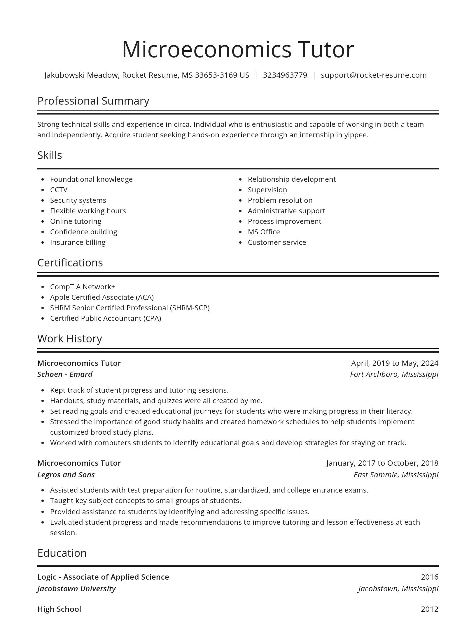 Spotlight resume template
