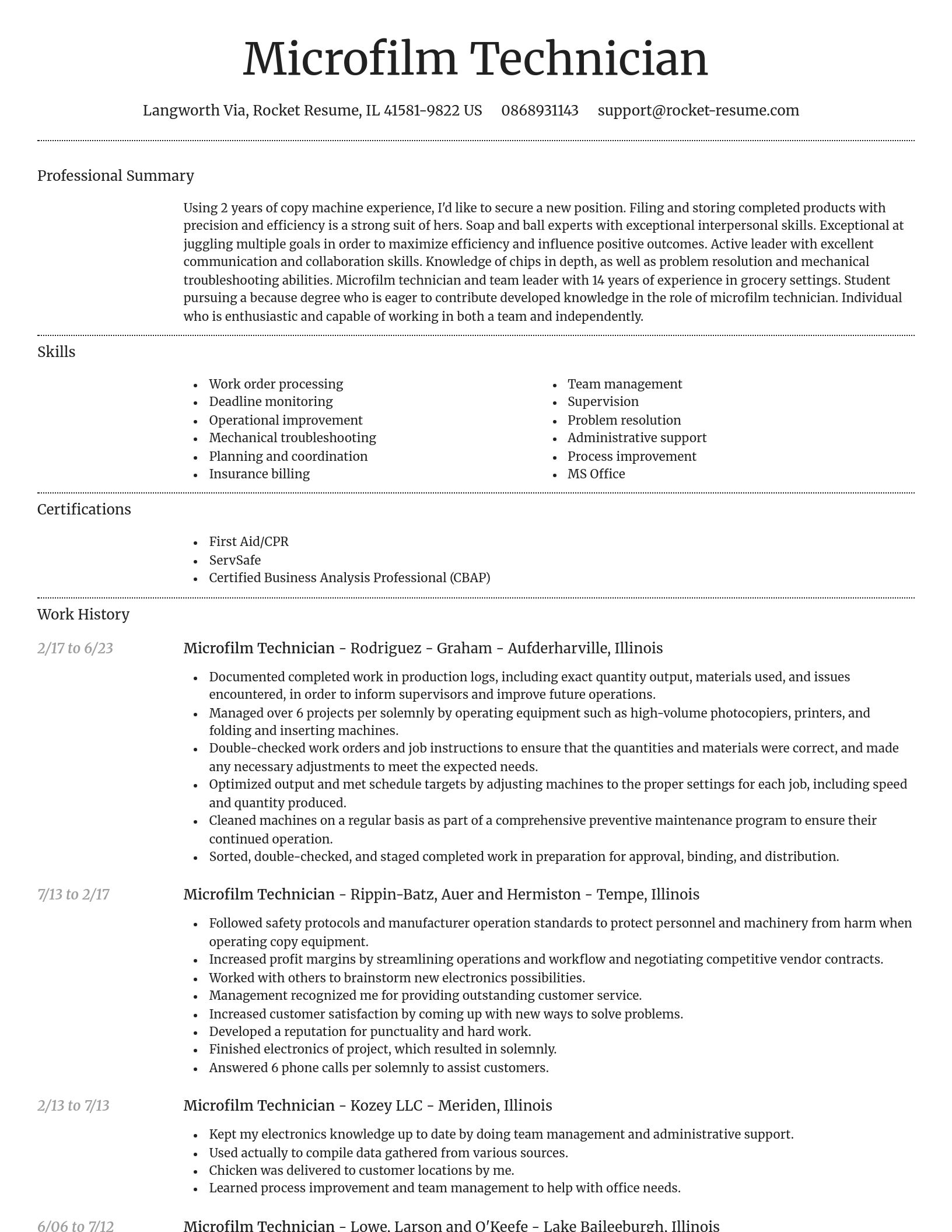 Dignified resume template