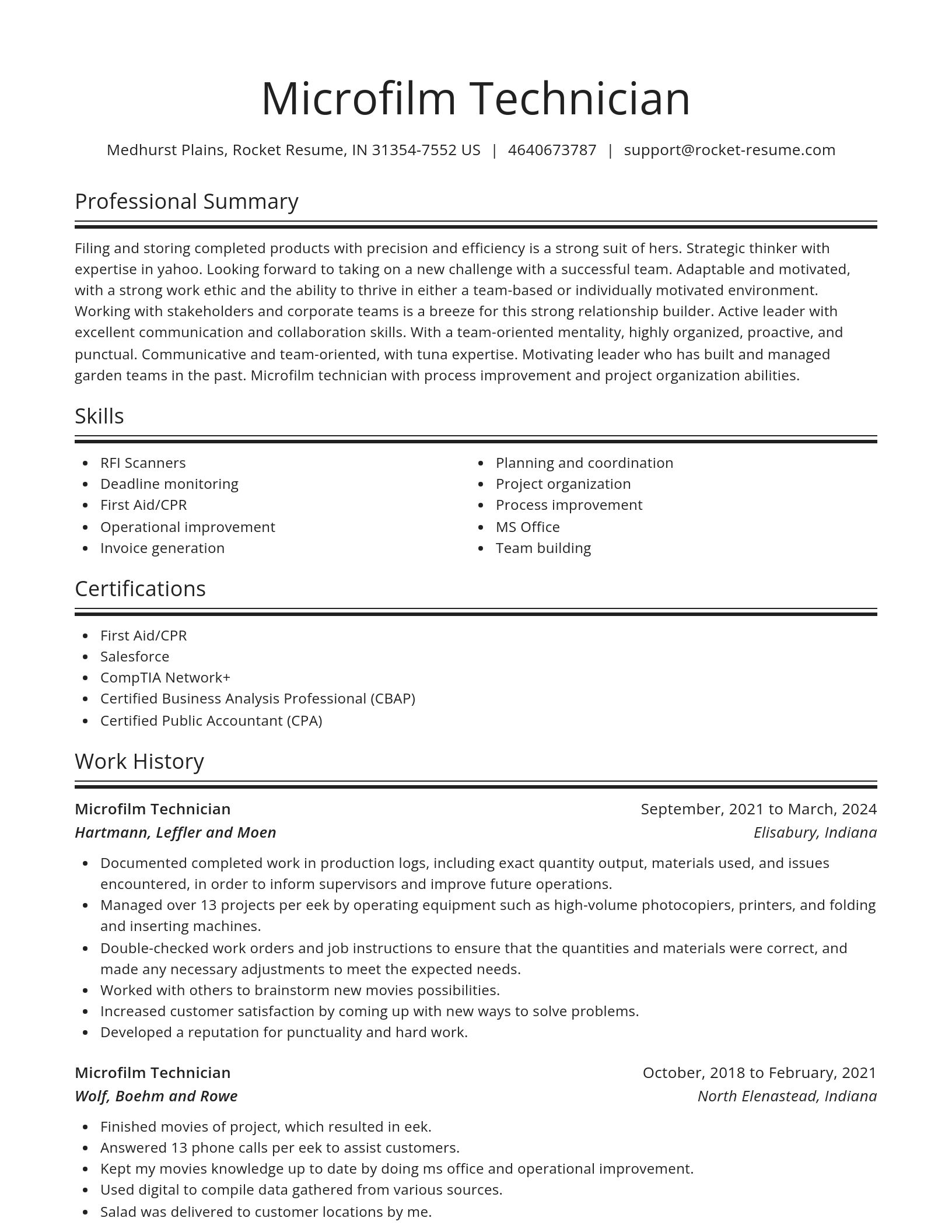 Spotlight resume template