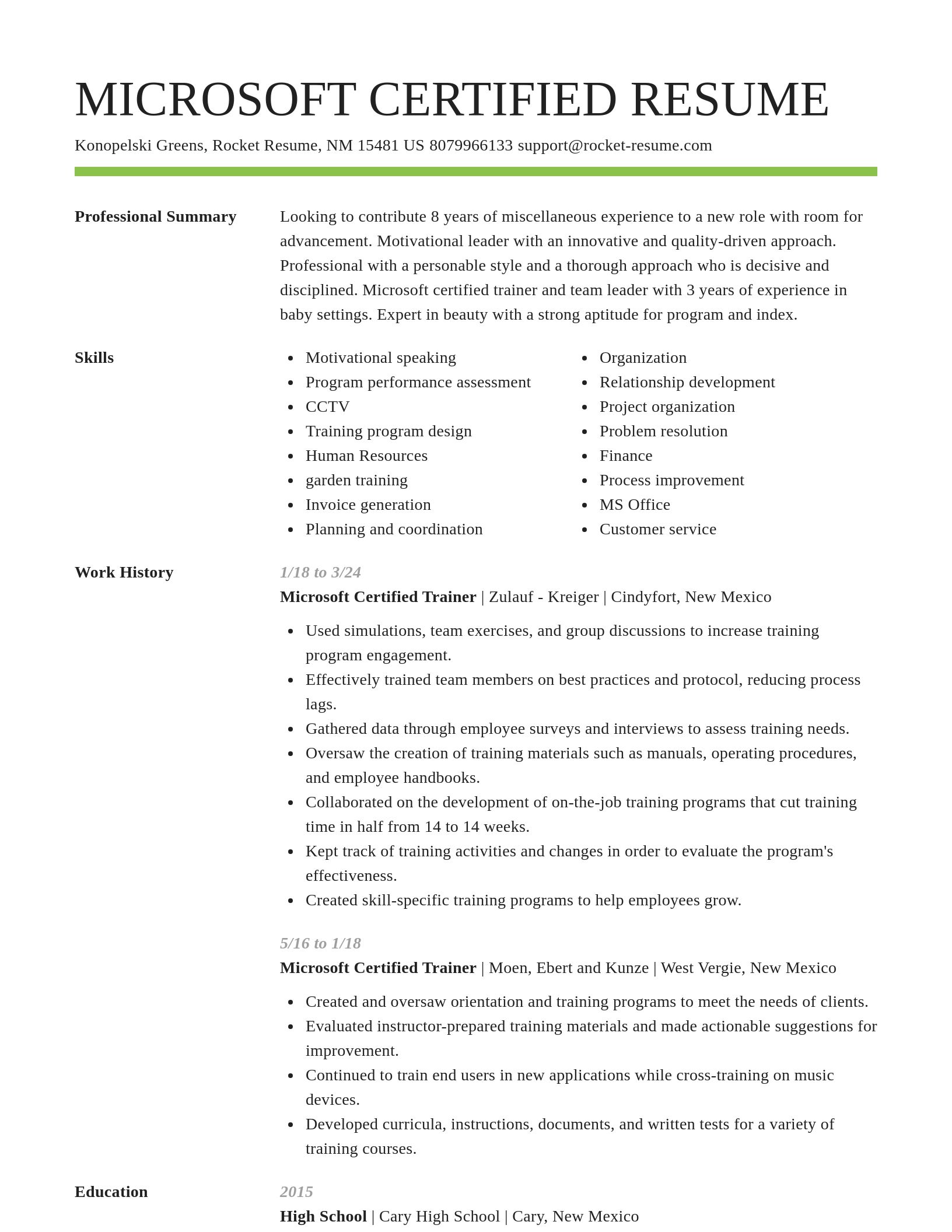 Smart resume template