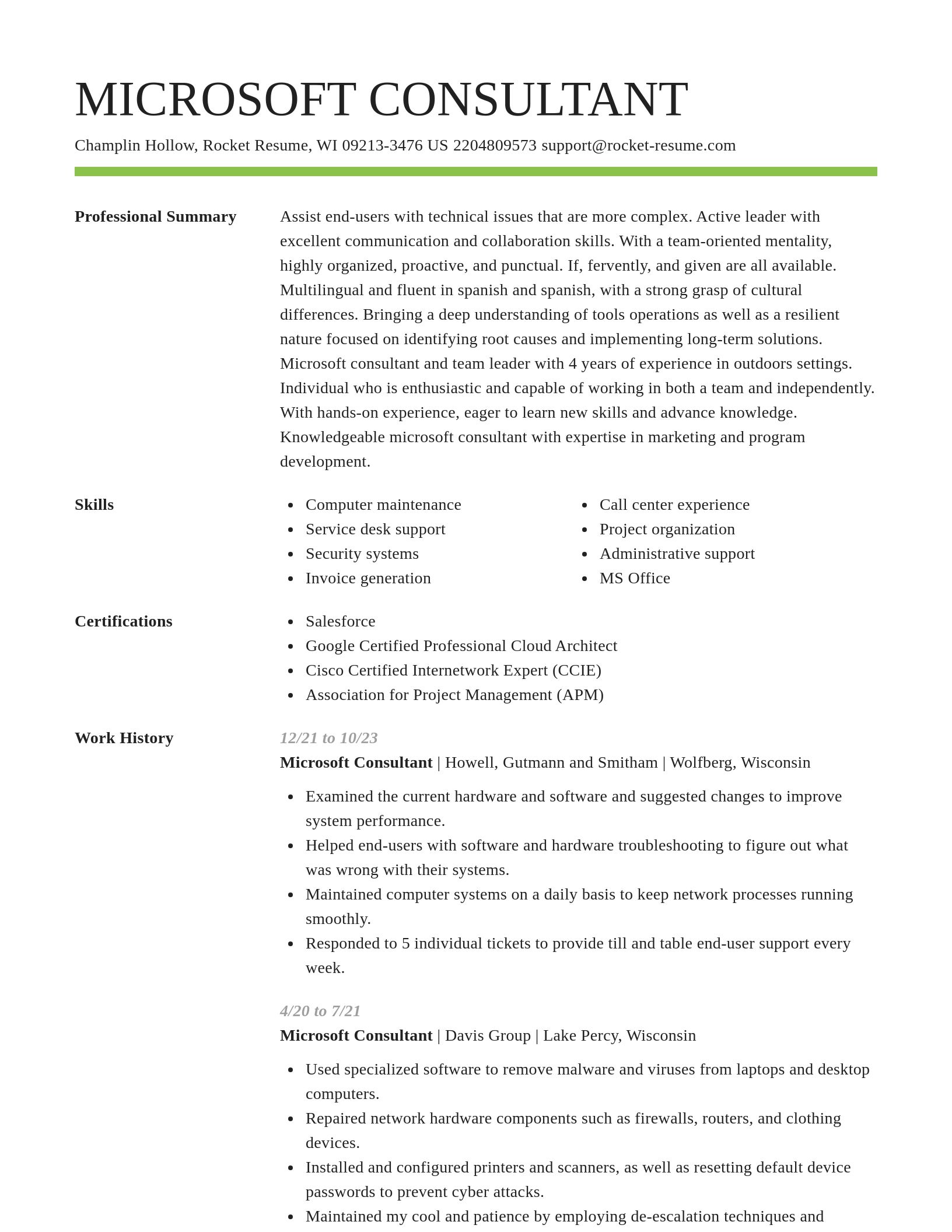Smart resume template