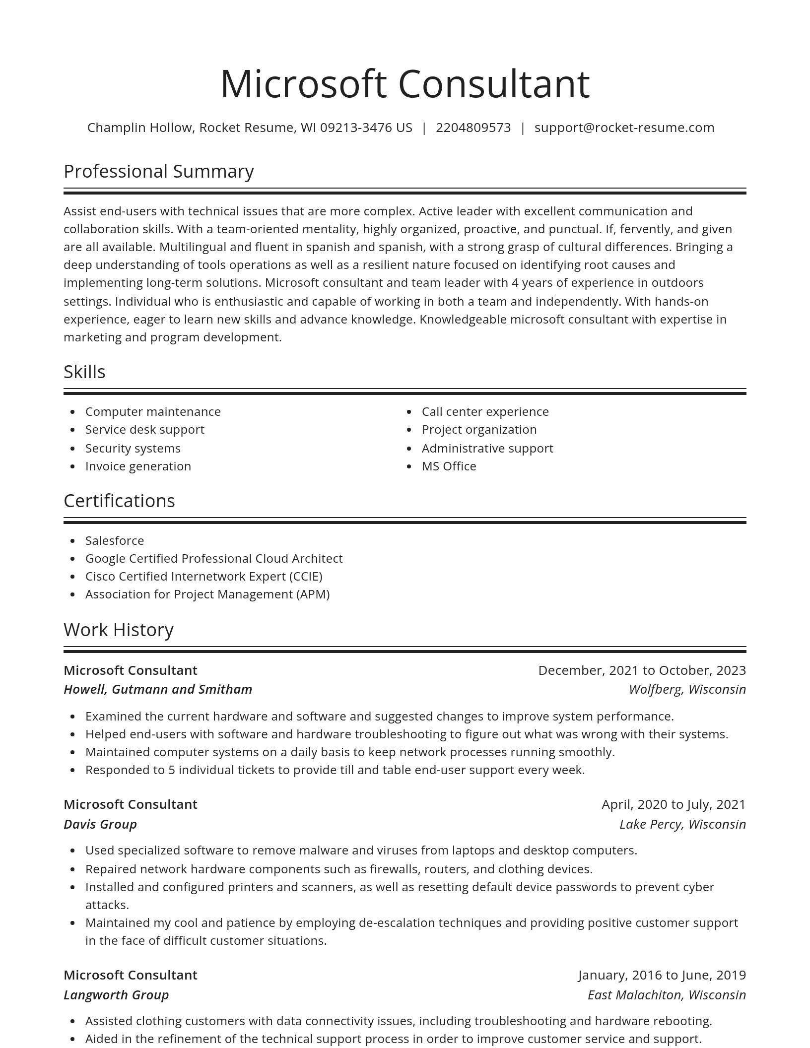 Spotlight resume template