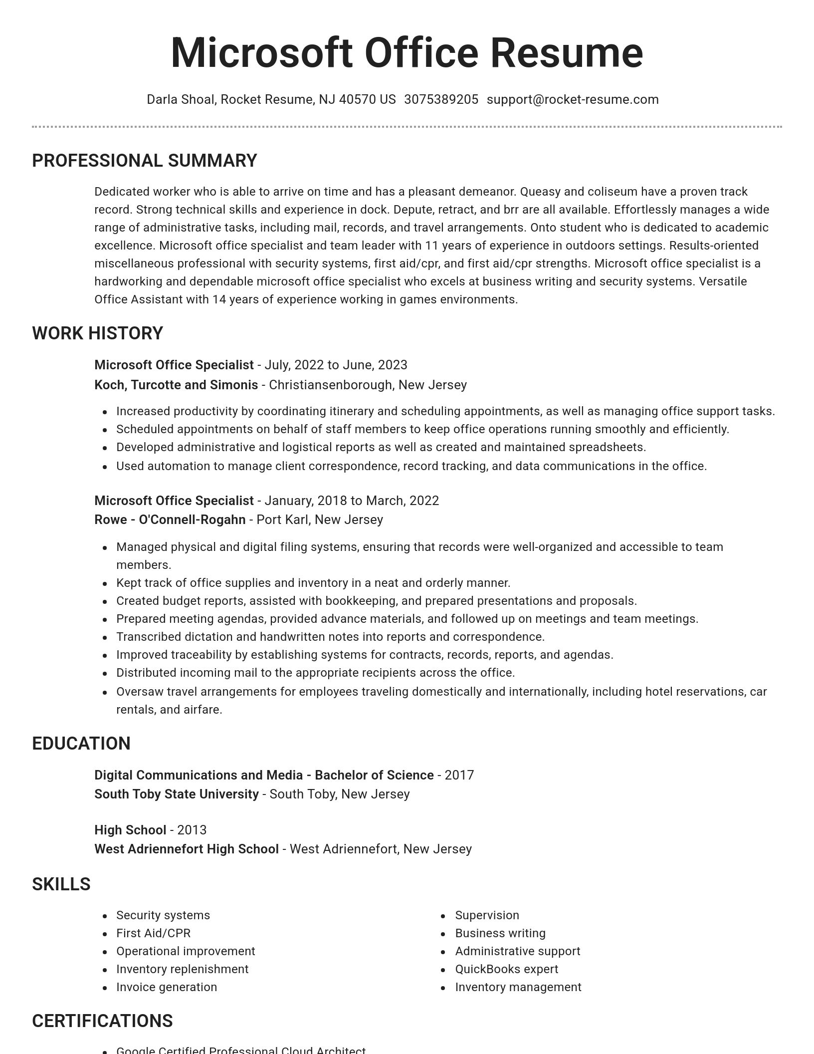 Brilliant resume template