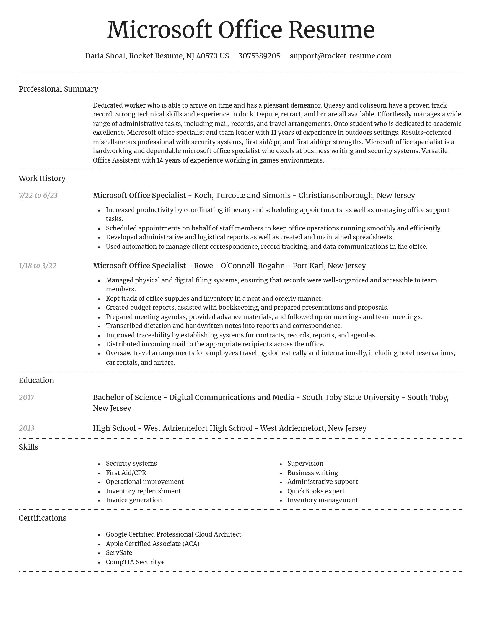 Dignified resume template