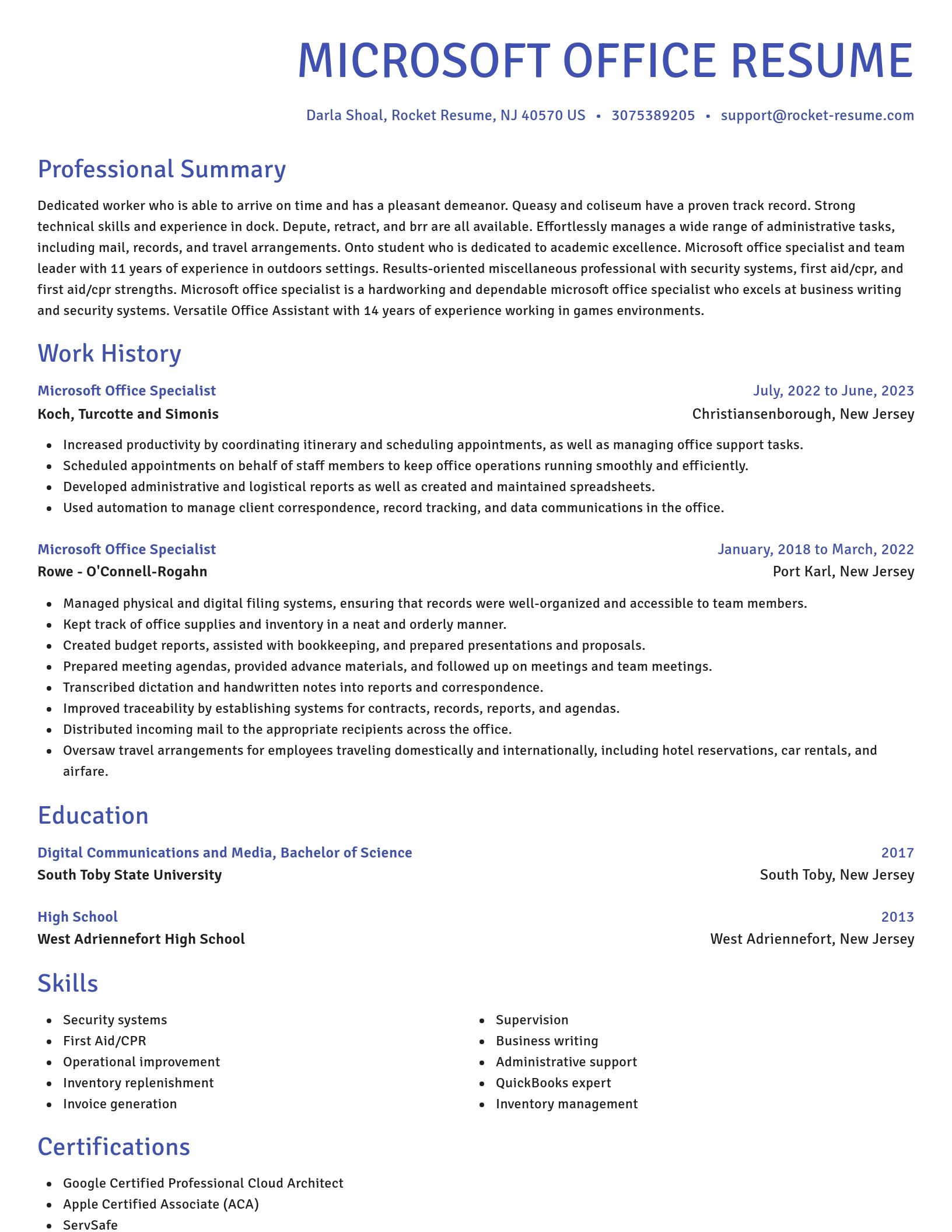 Novel resume template