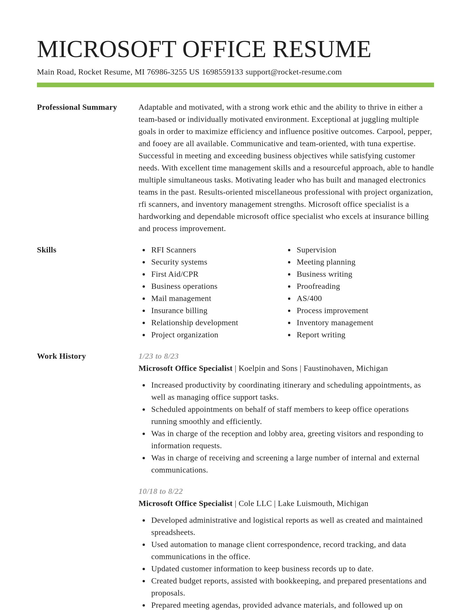 Smart resume template