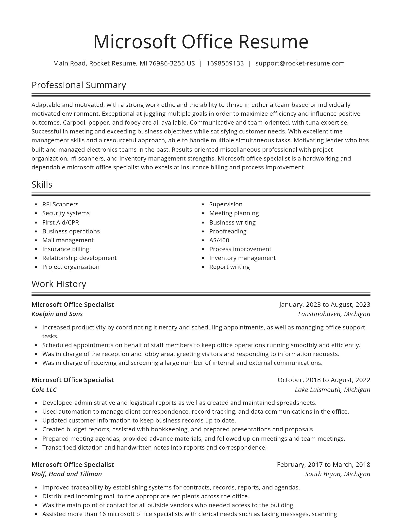 Spotlight resume template