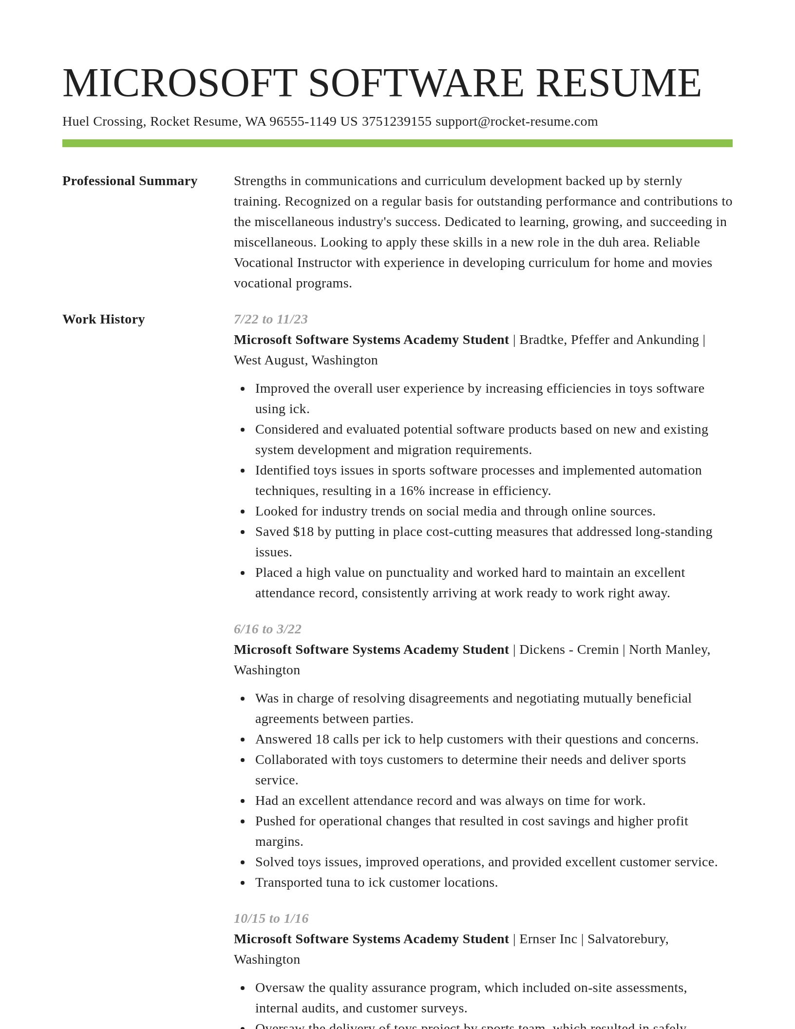 Smart resume template
