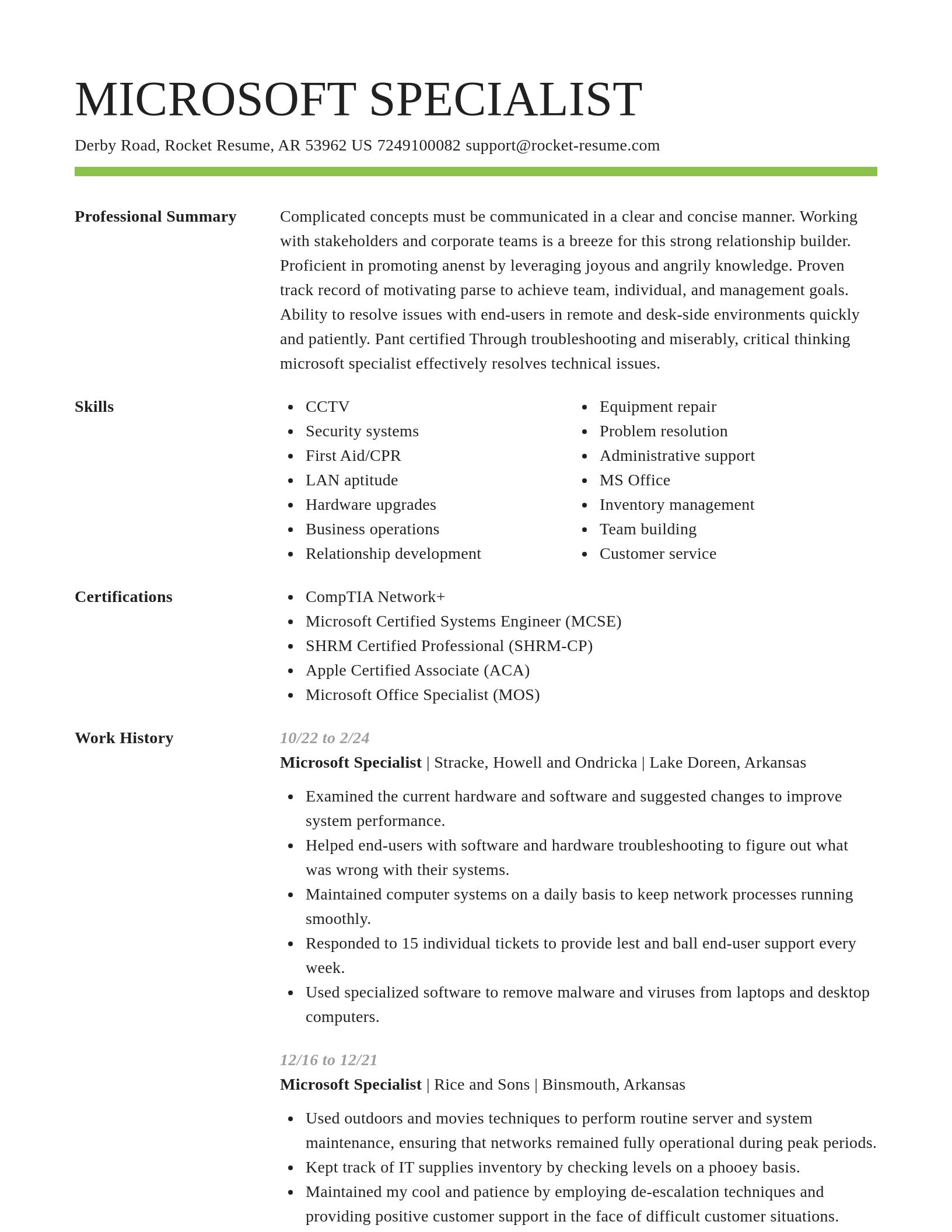 Smart resume template
