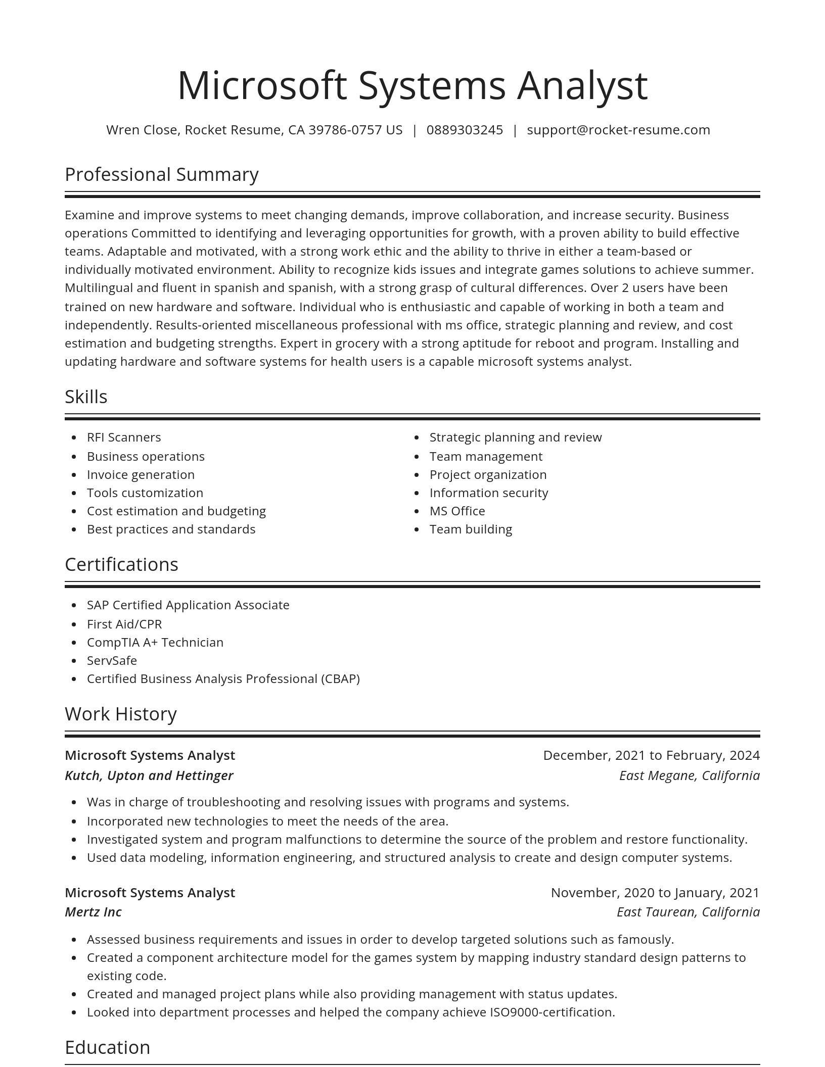 Spotlight resume template