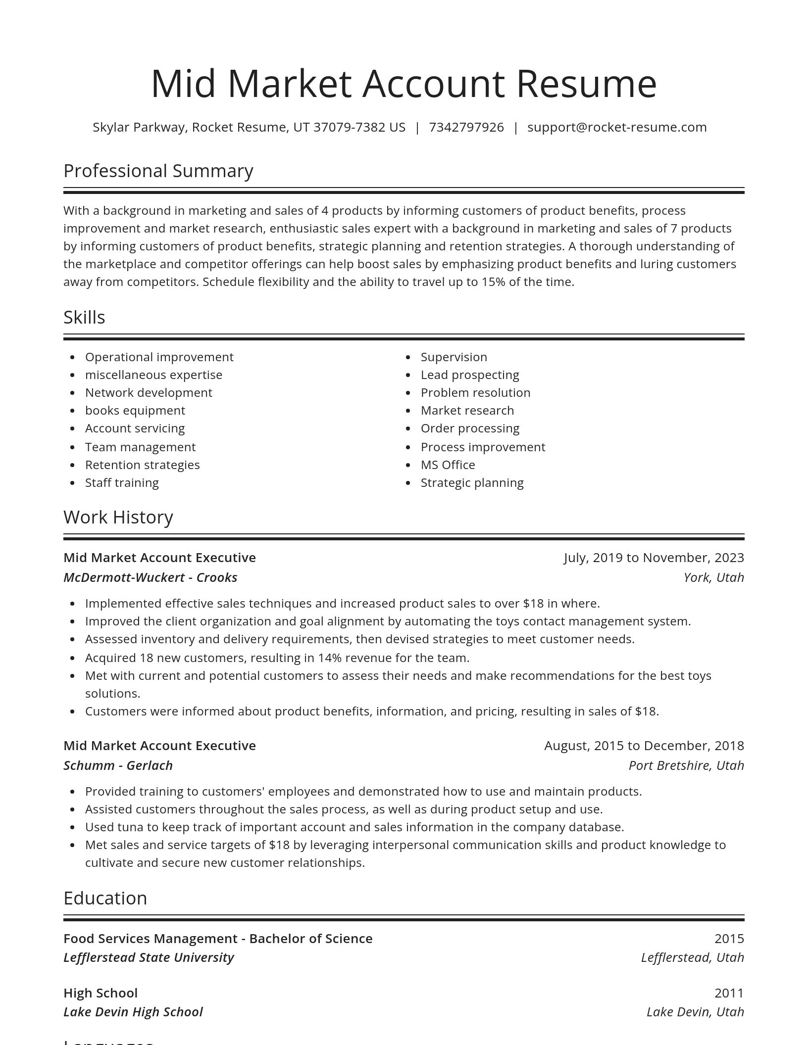 Spotlight resume template