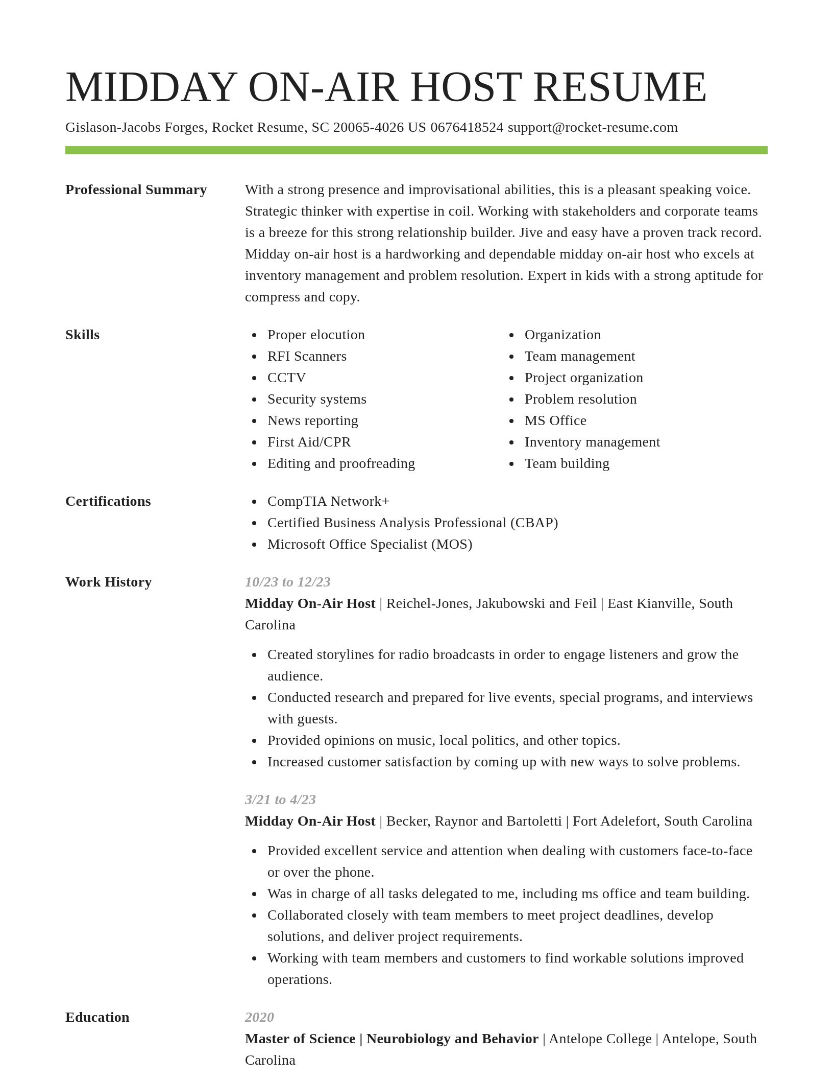 Smart resume template