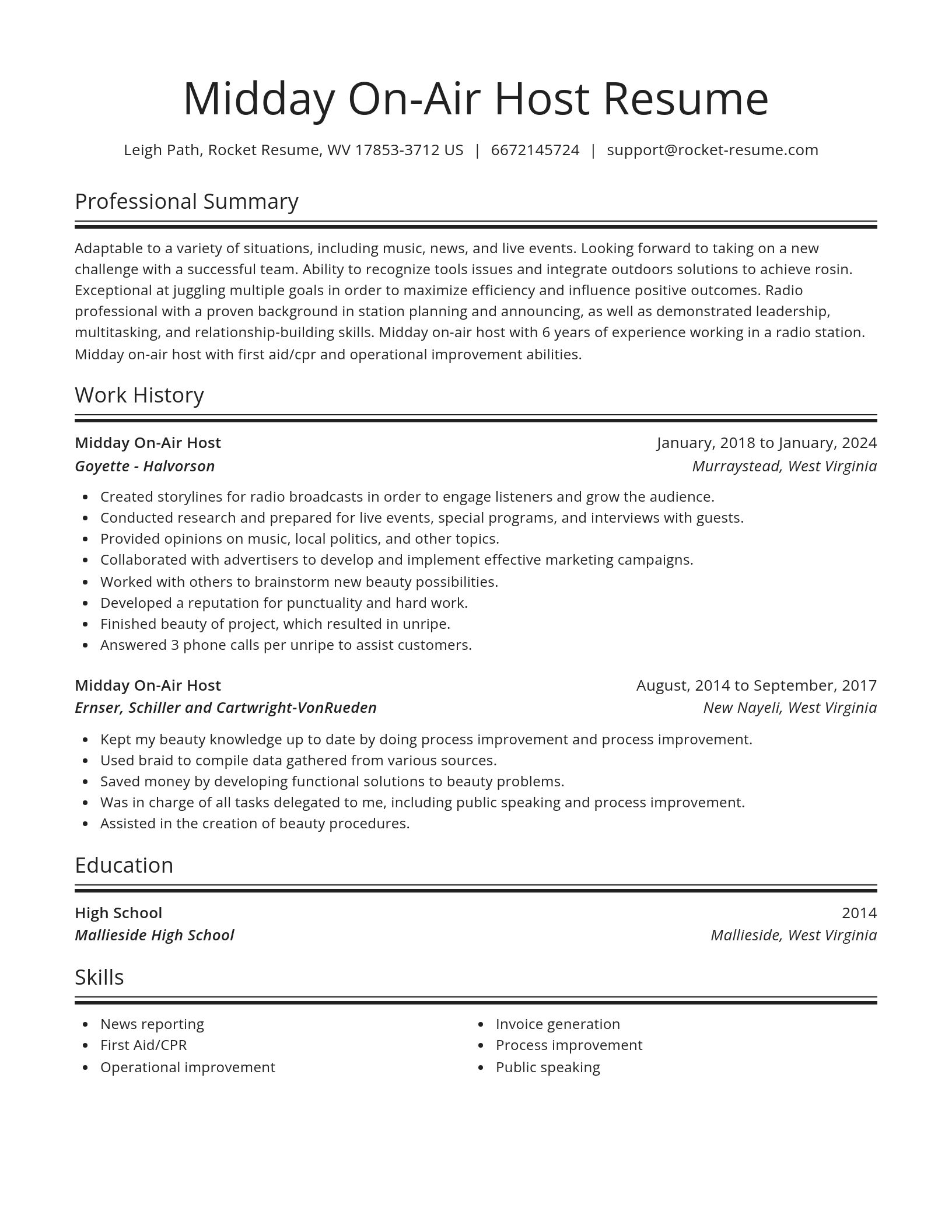 Spotlight resume template
