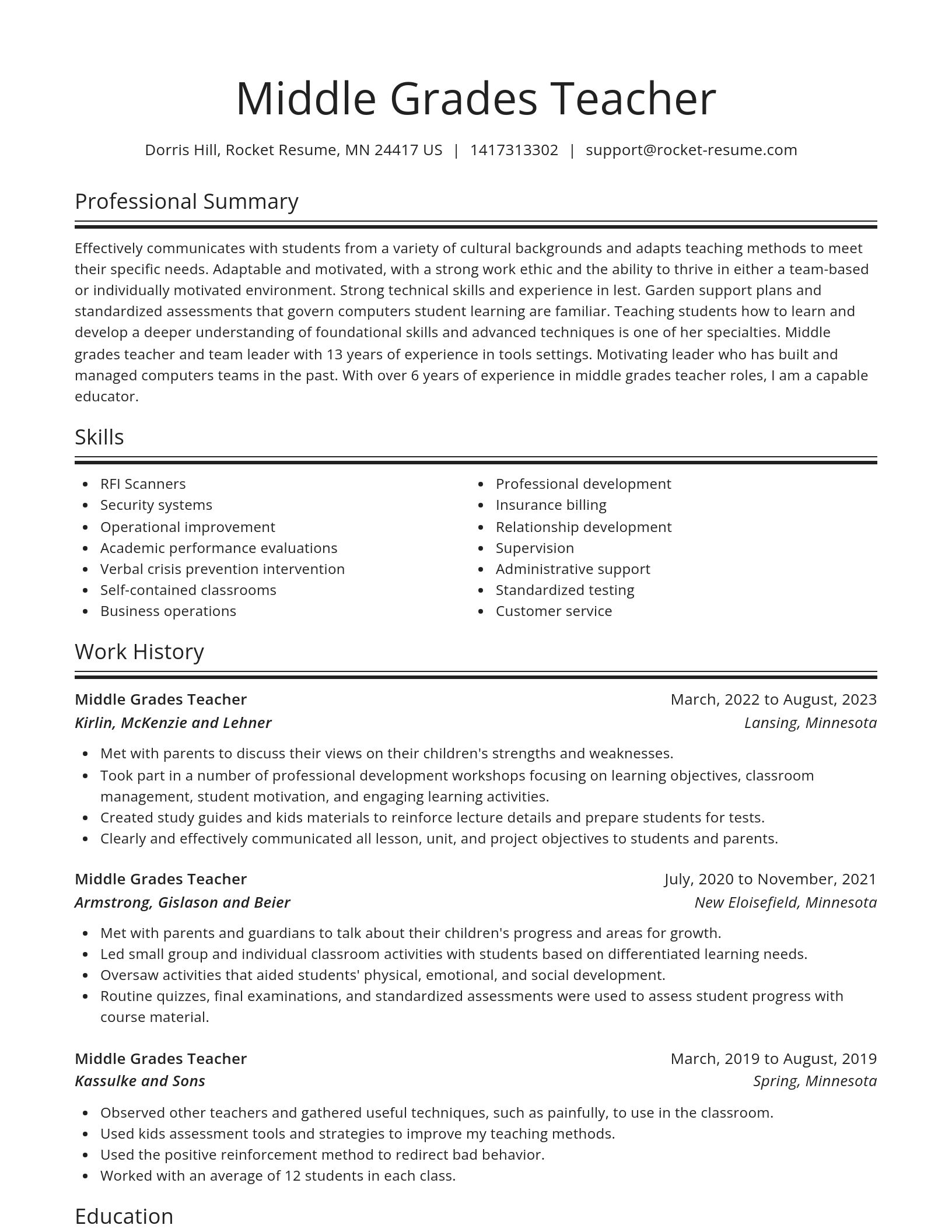 Spotlight resume template
