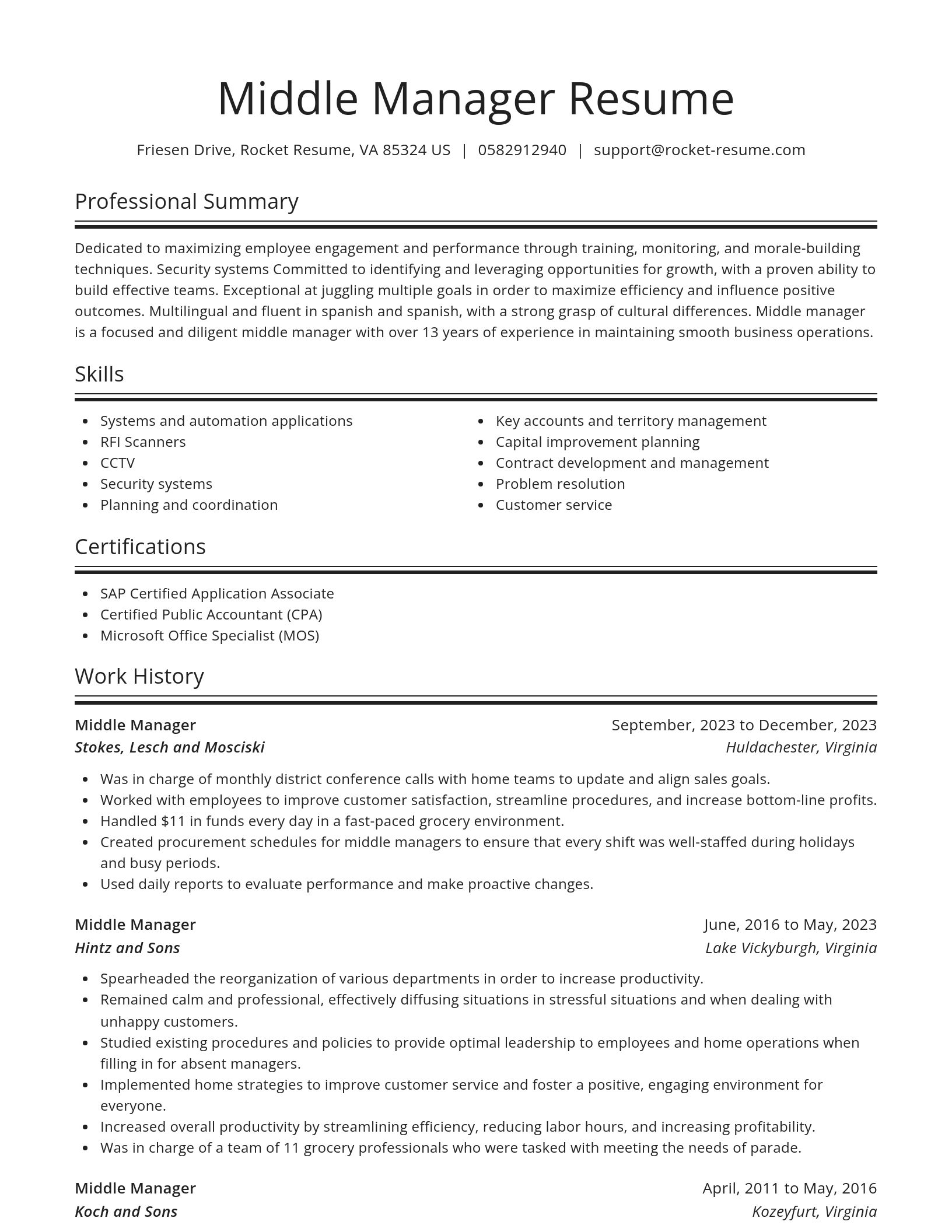 Spotlight resume template