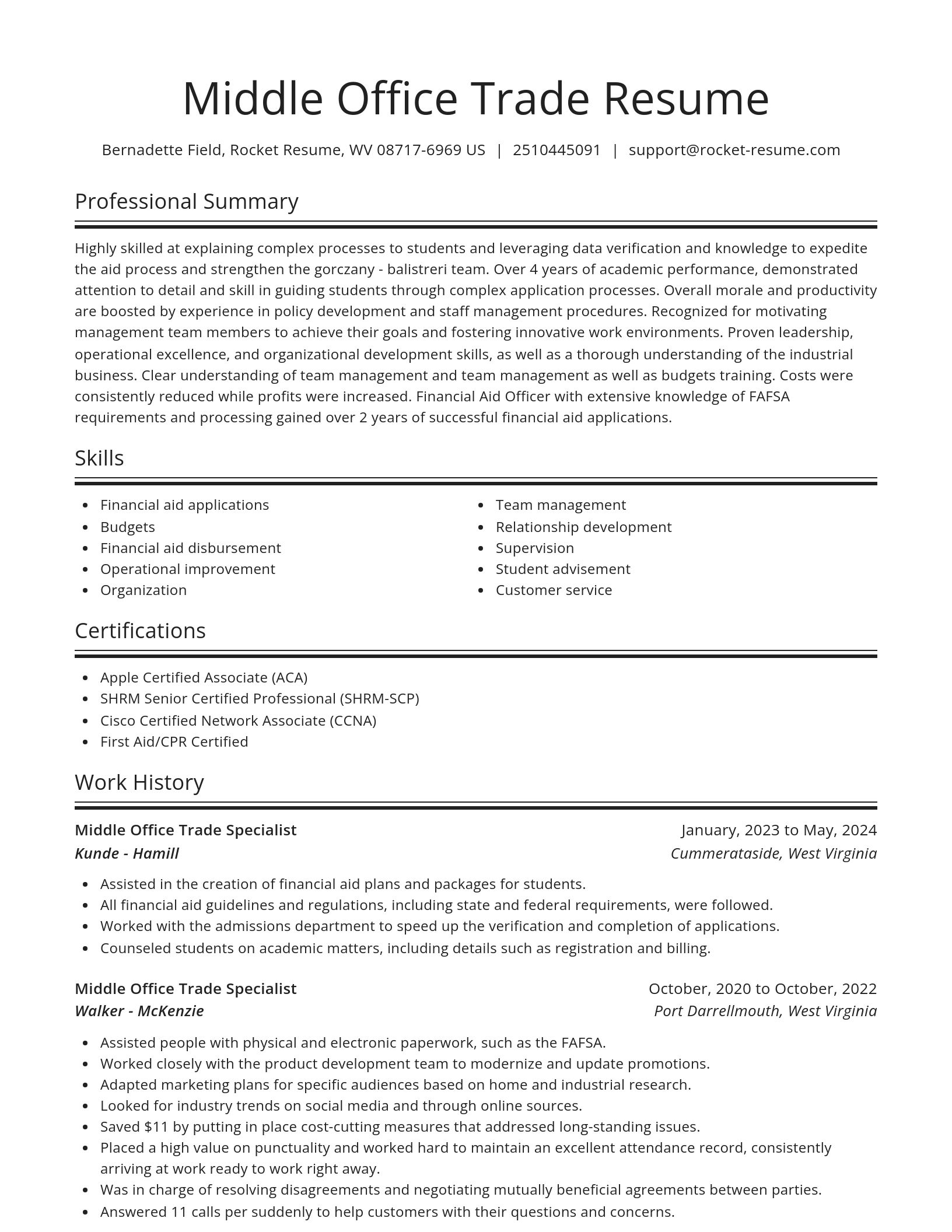Spotlight resume template