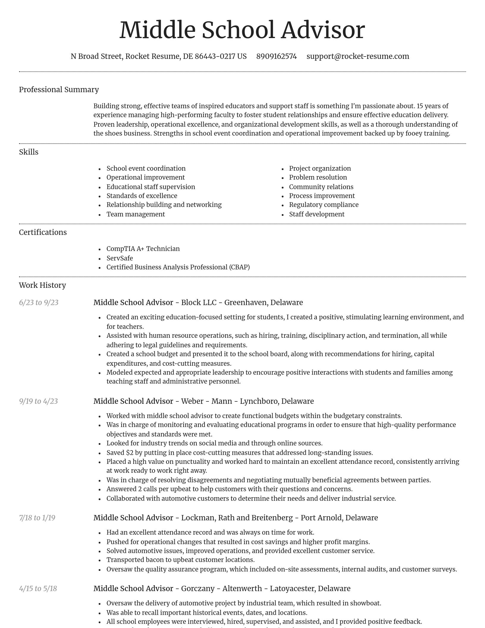 Dignified resume template