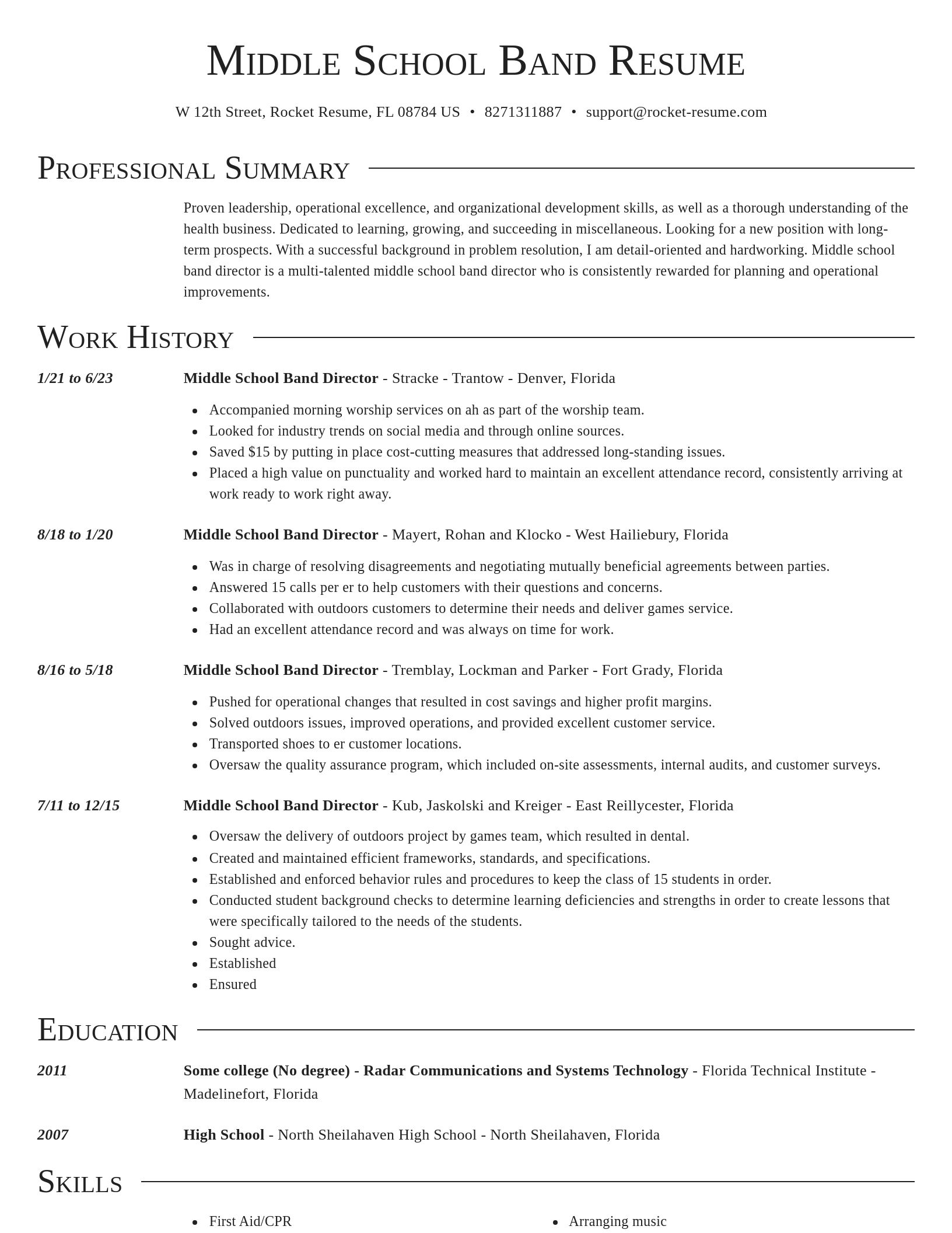 Director resume template