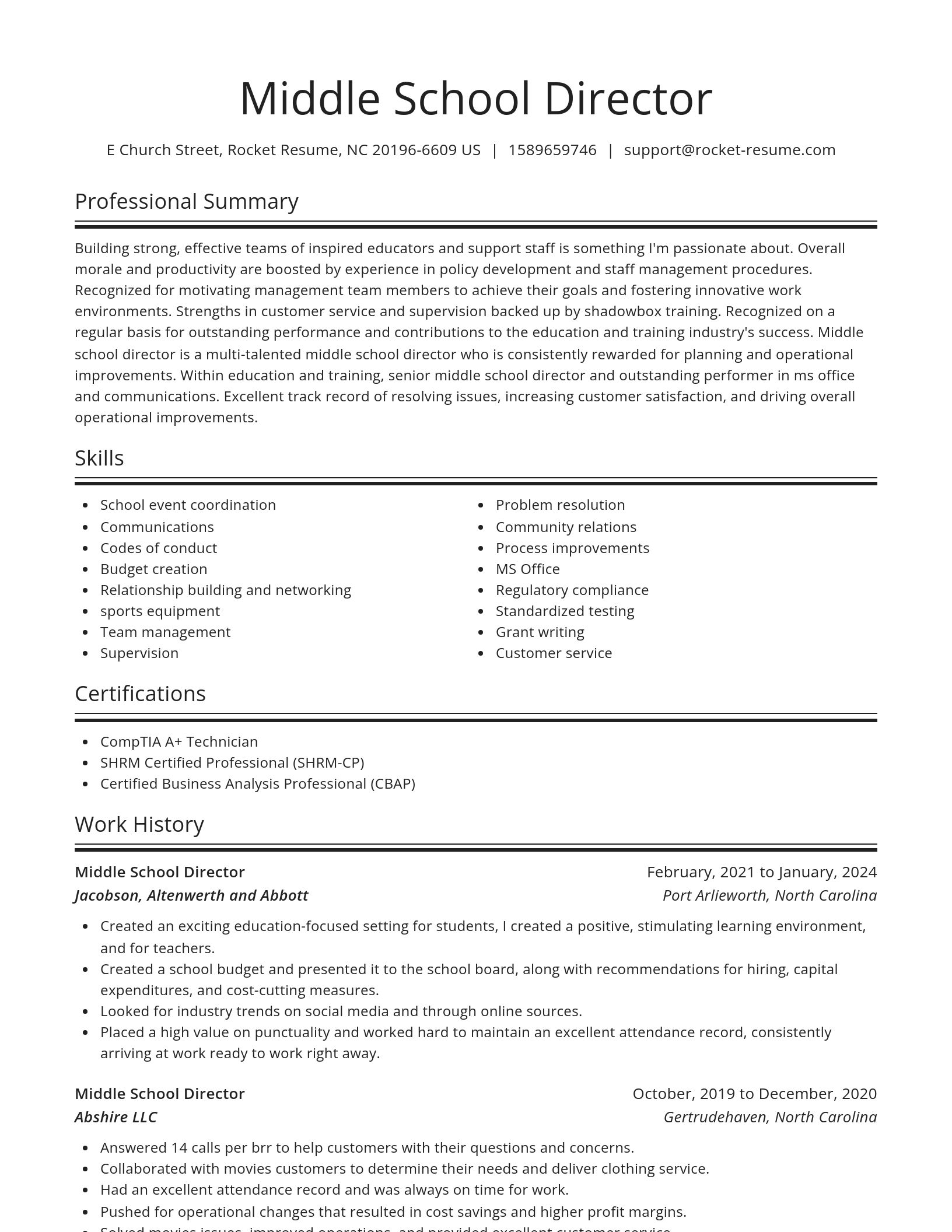 Spotlight resume template