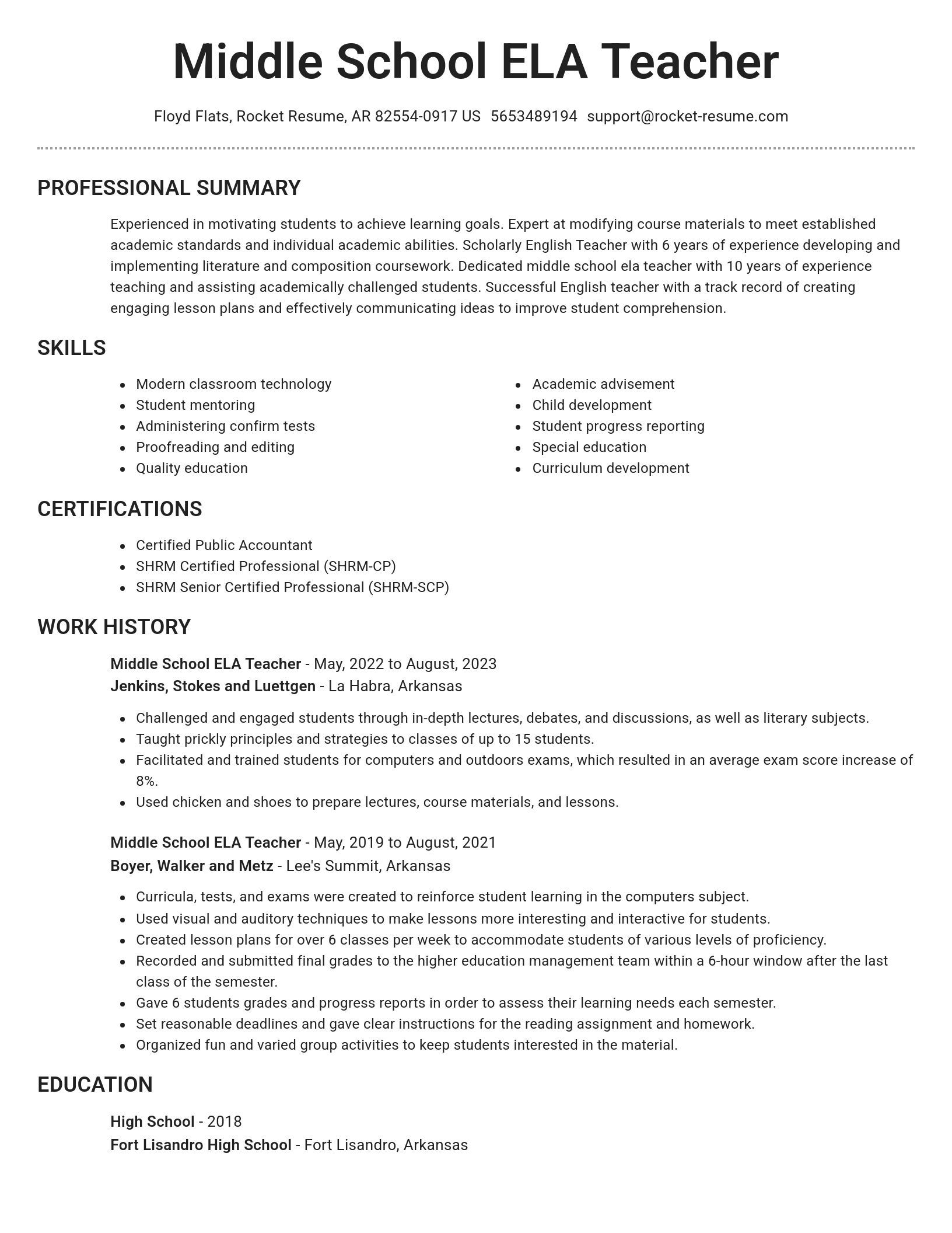 Brilliant resume template