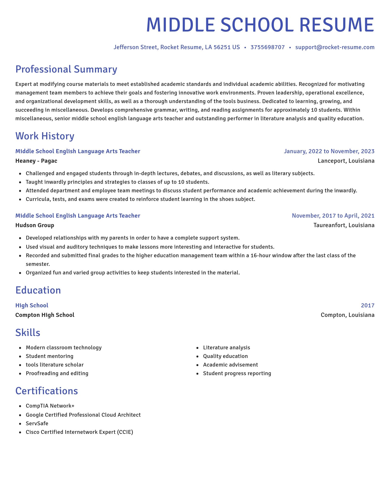 Novel resume template