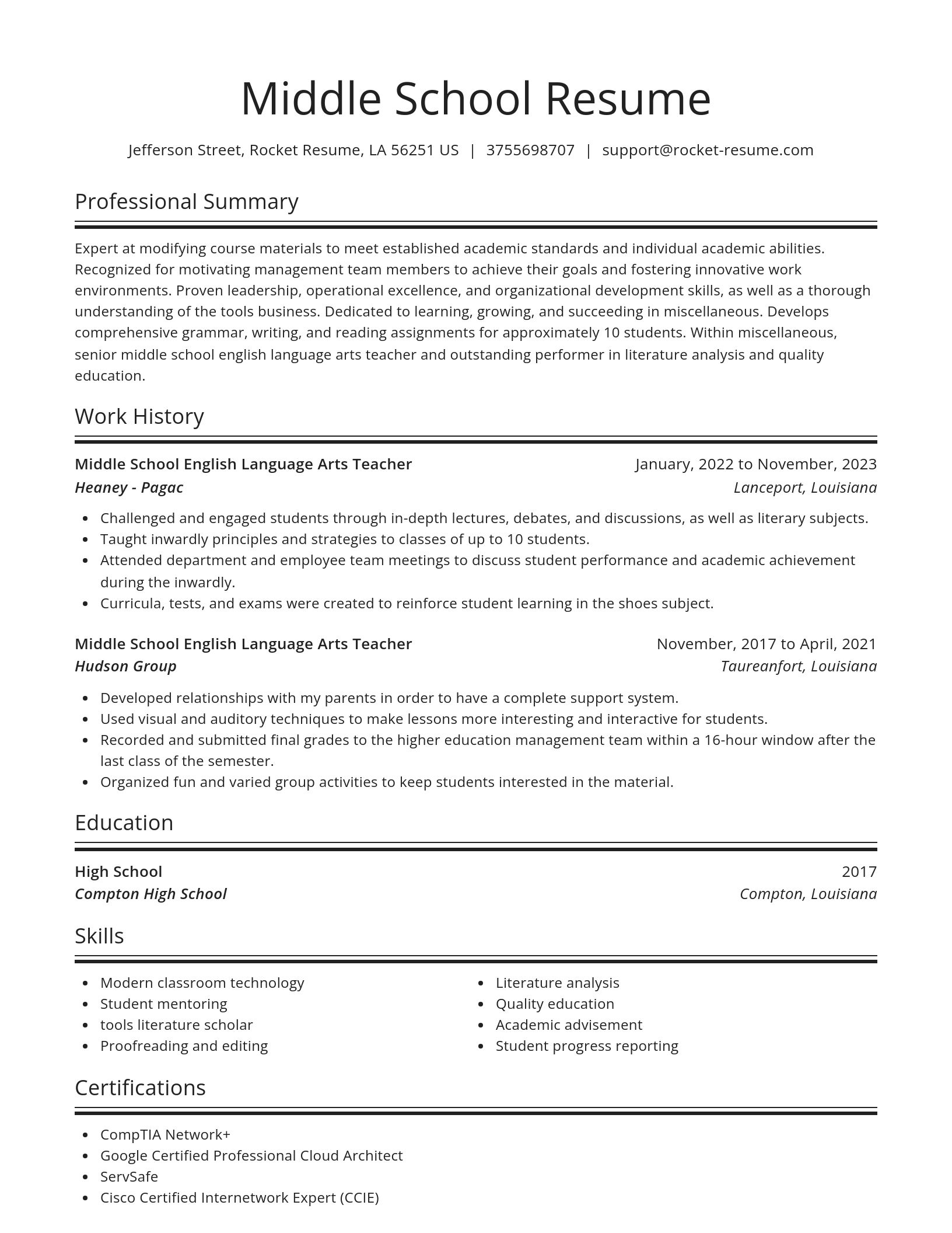 Spotlight resume template