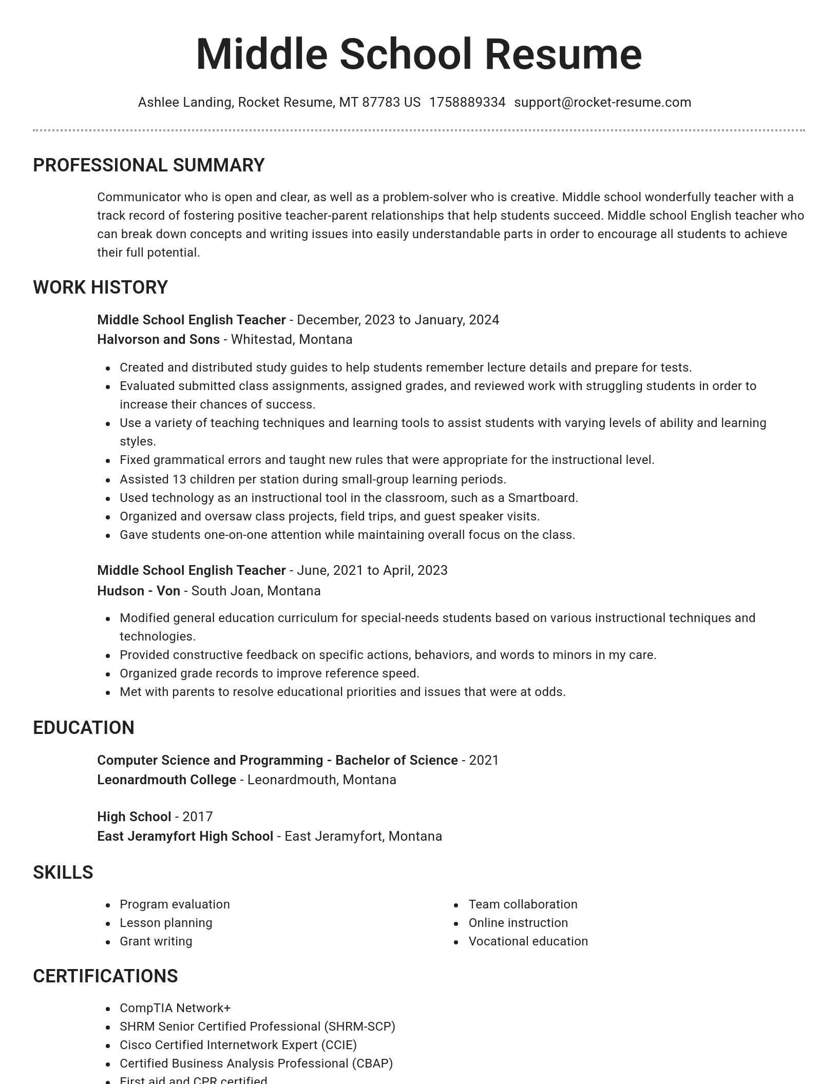 Brilliant resume template