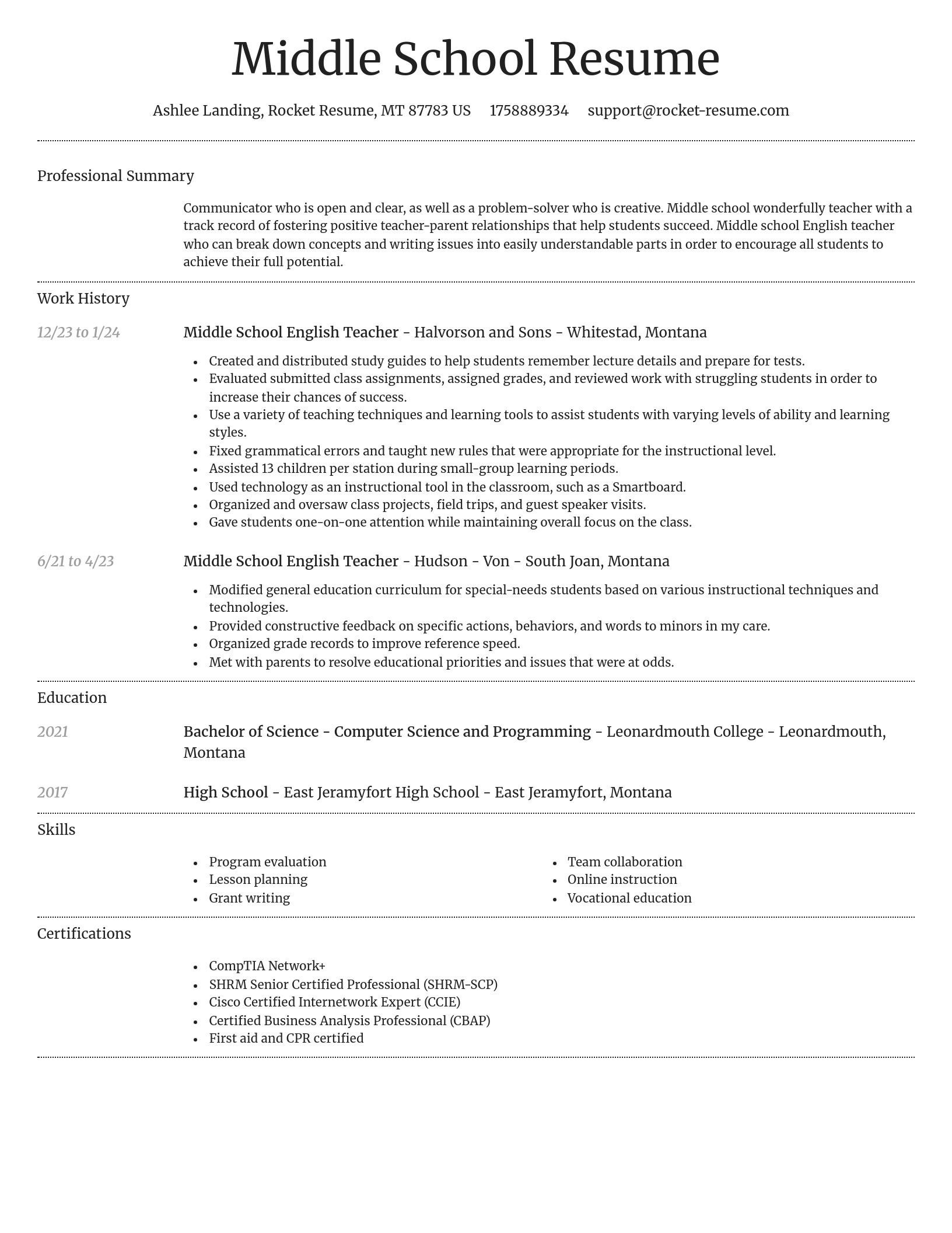Dignified resume template