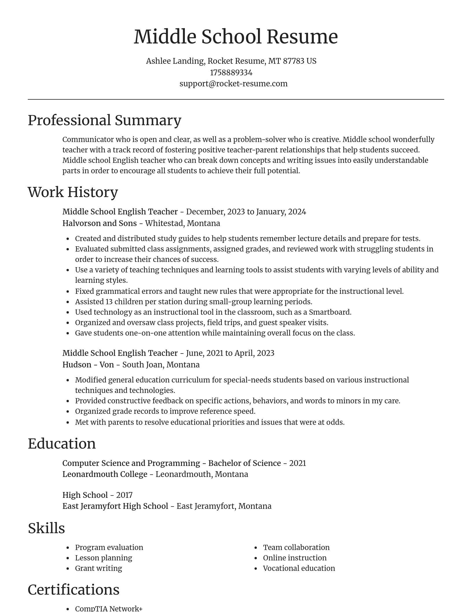 Focal Point resume template