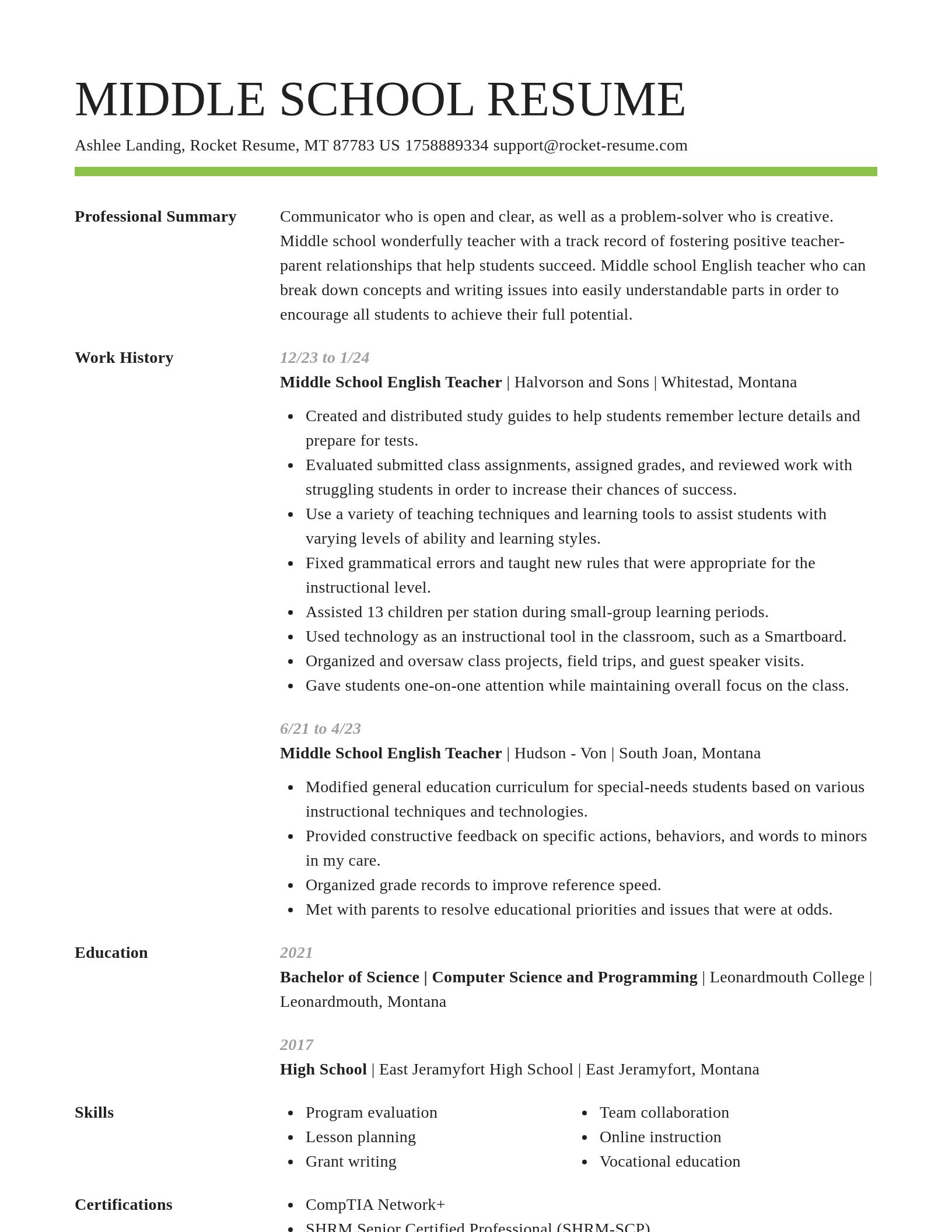Smart resume template