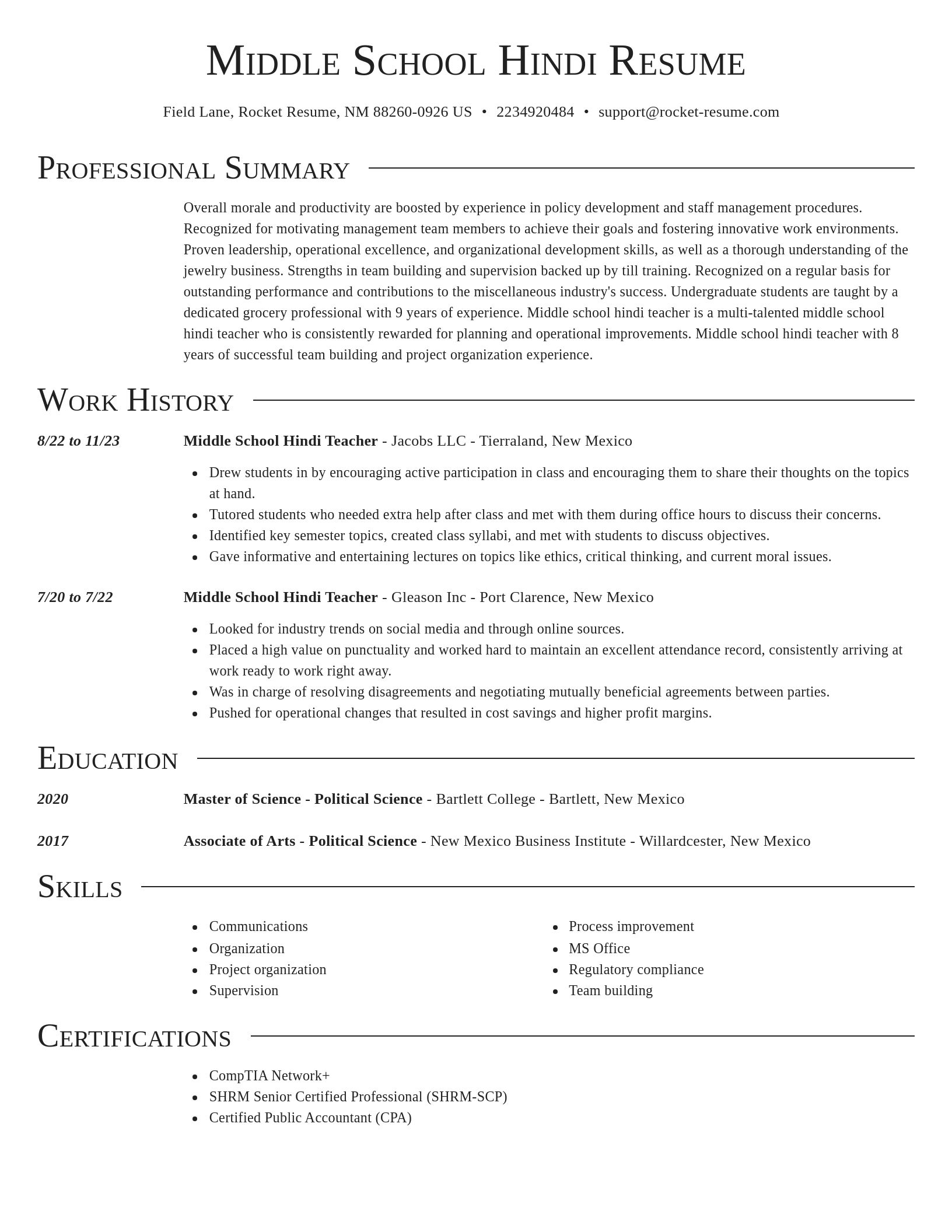 Director resume template