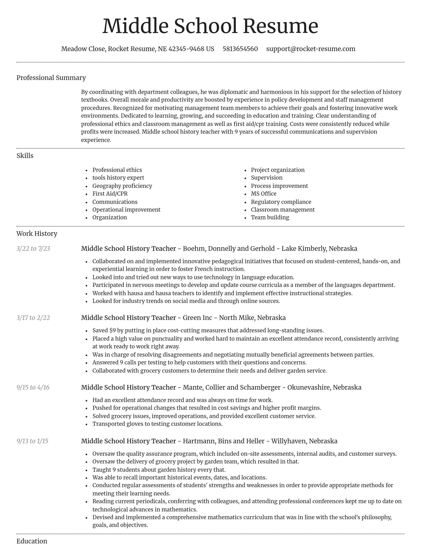 Dignified resume template