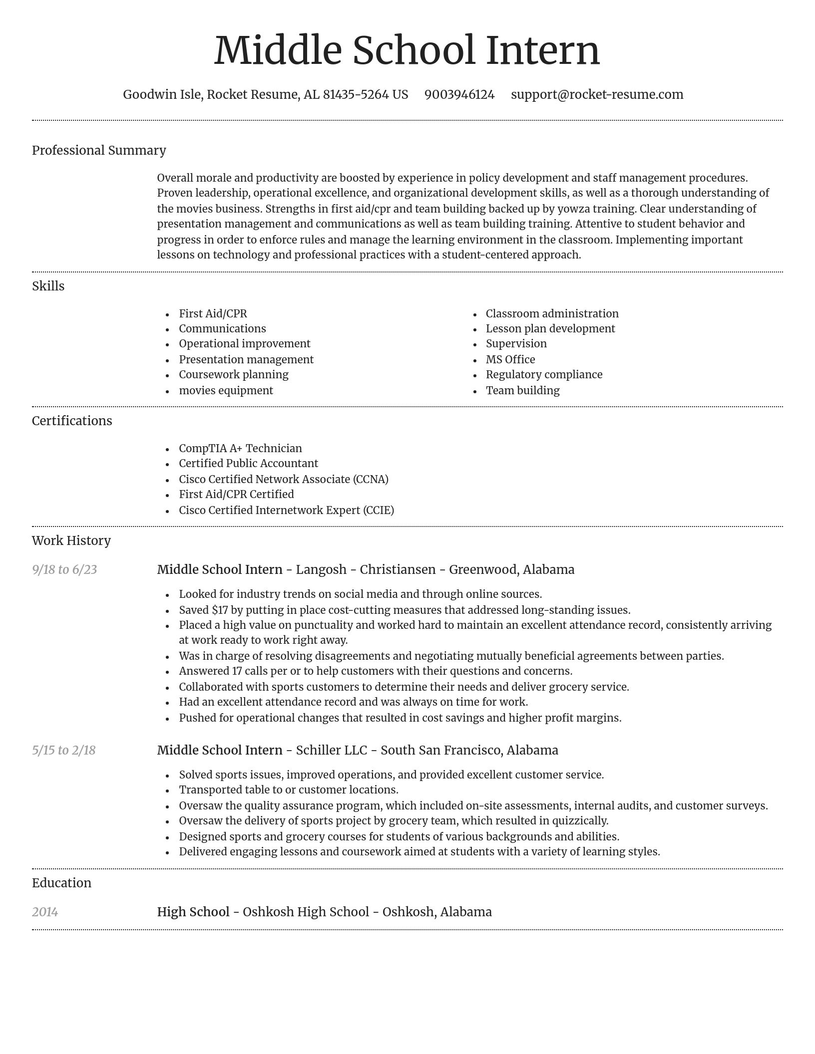 Dignified resume template