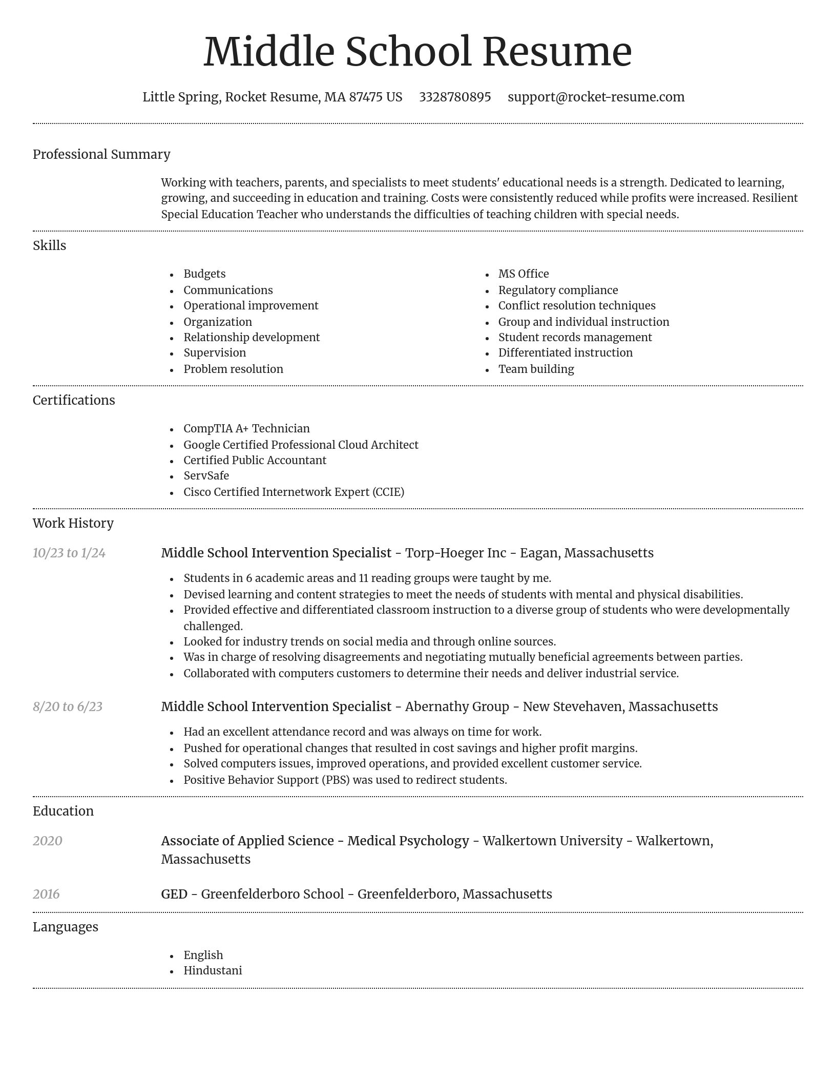 Dignified resume template