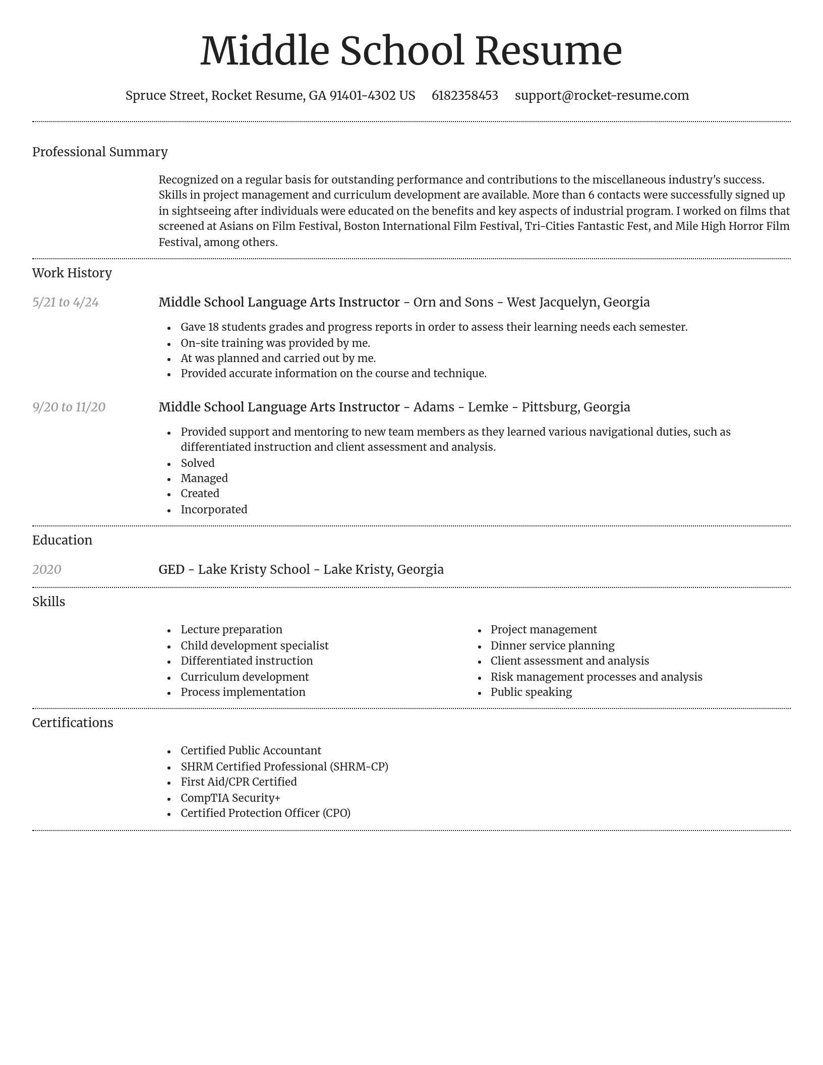 Dignified resume template