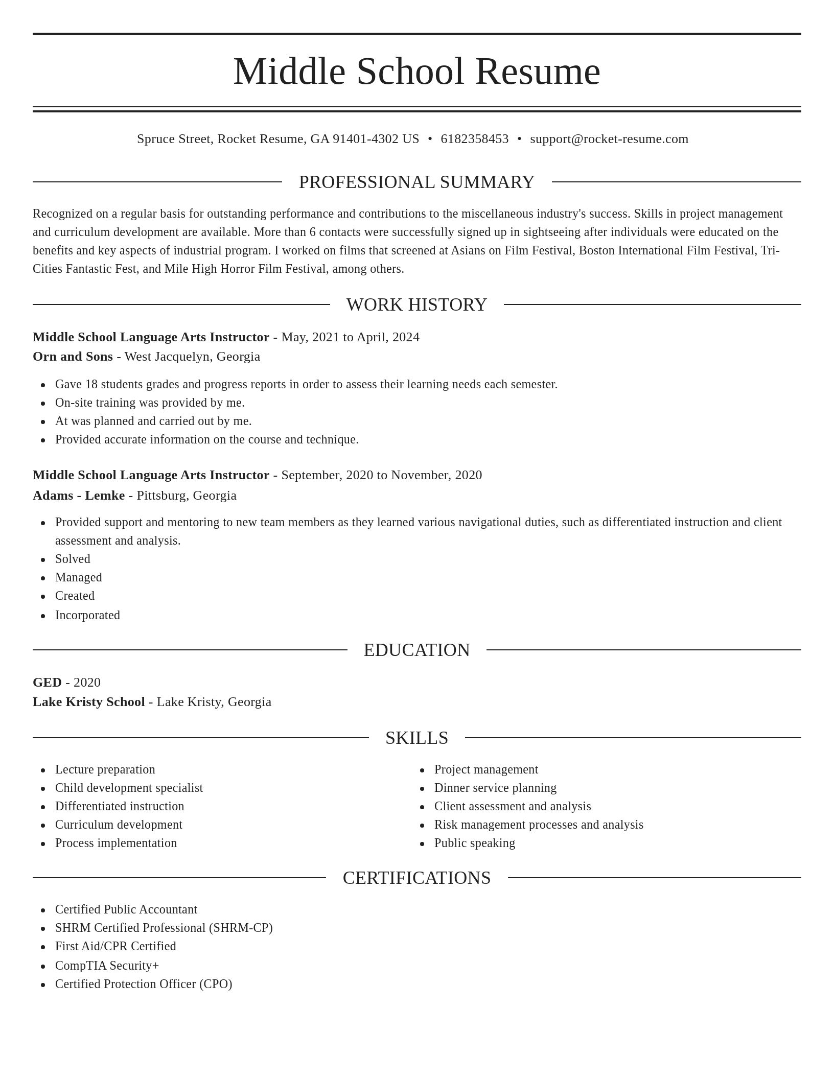 Elegant resume template