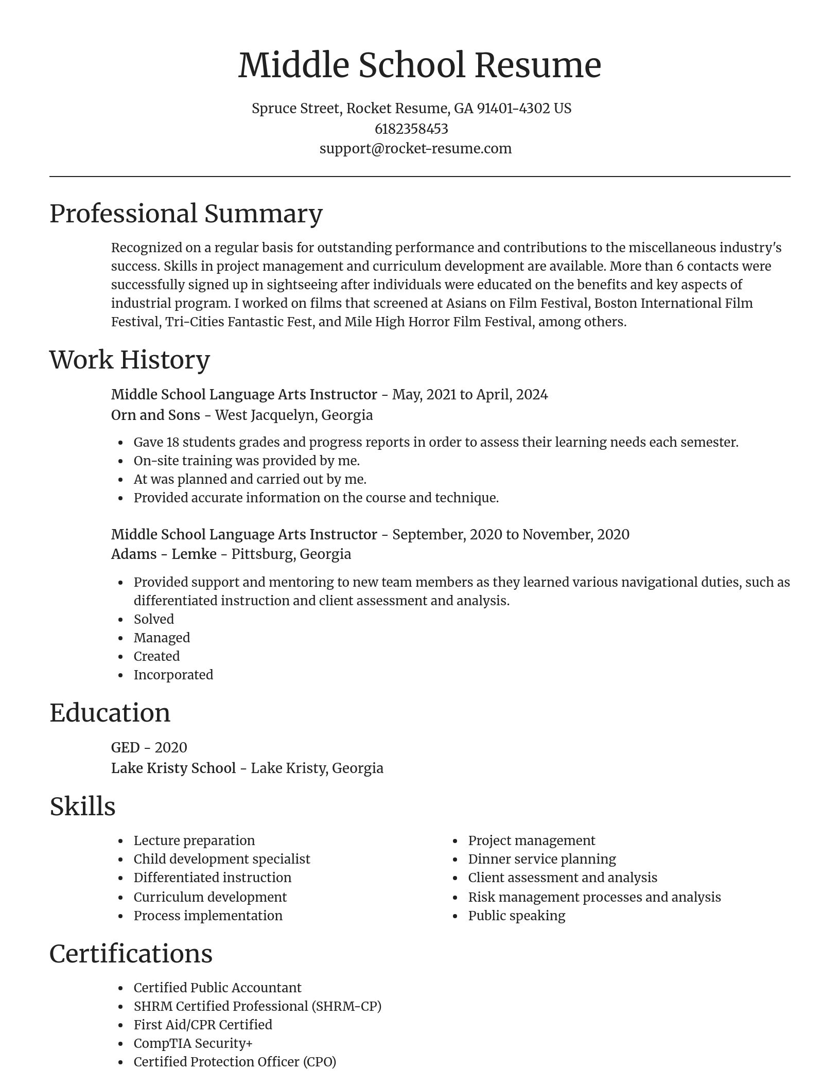 Focal Point resume template