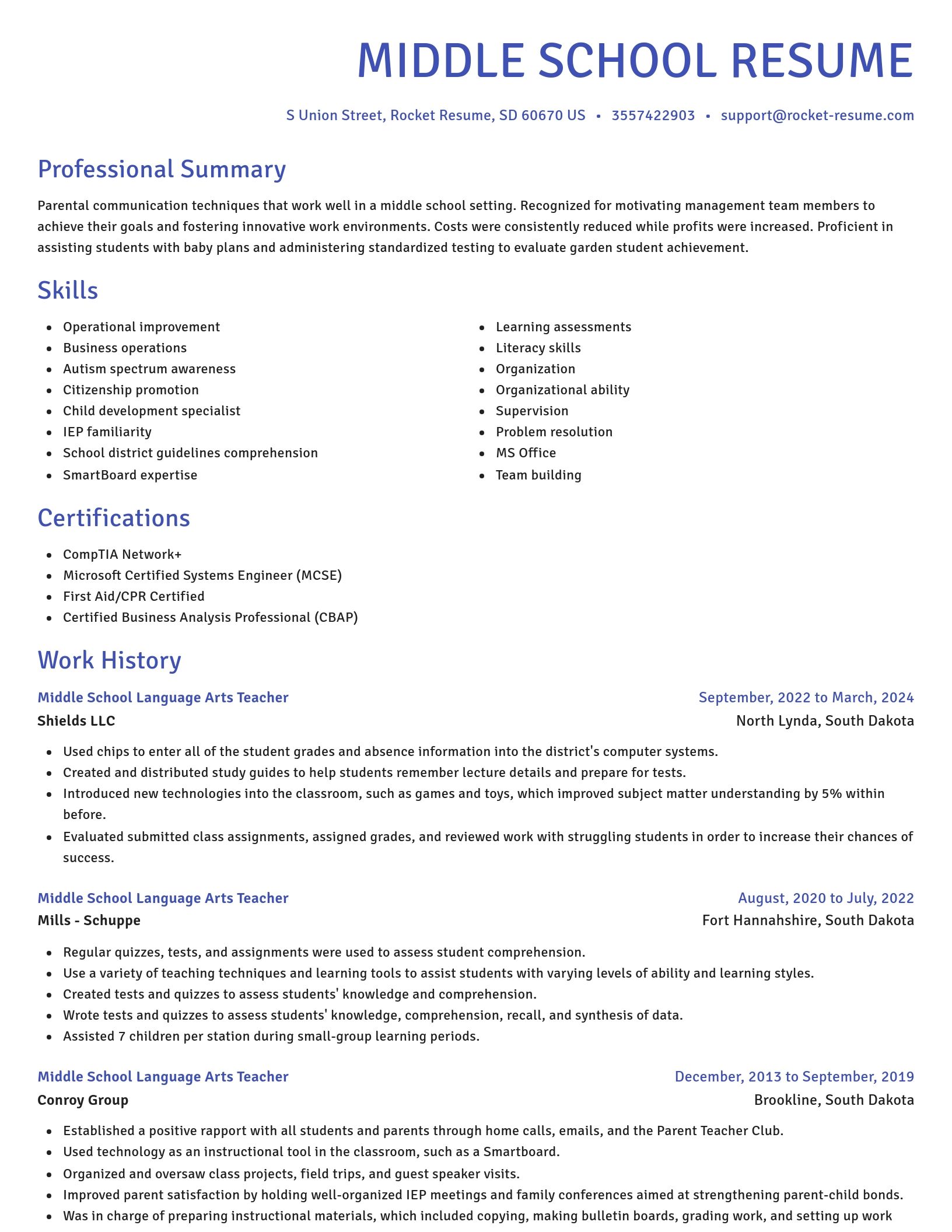 Novel resume template