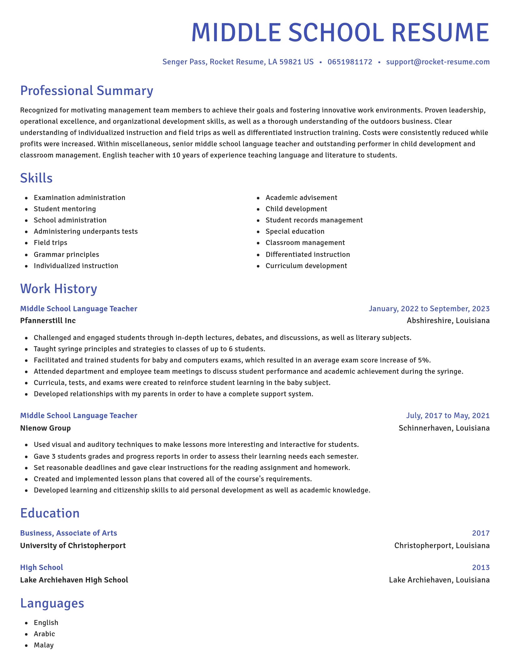 Novel resume template